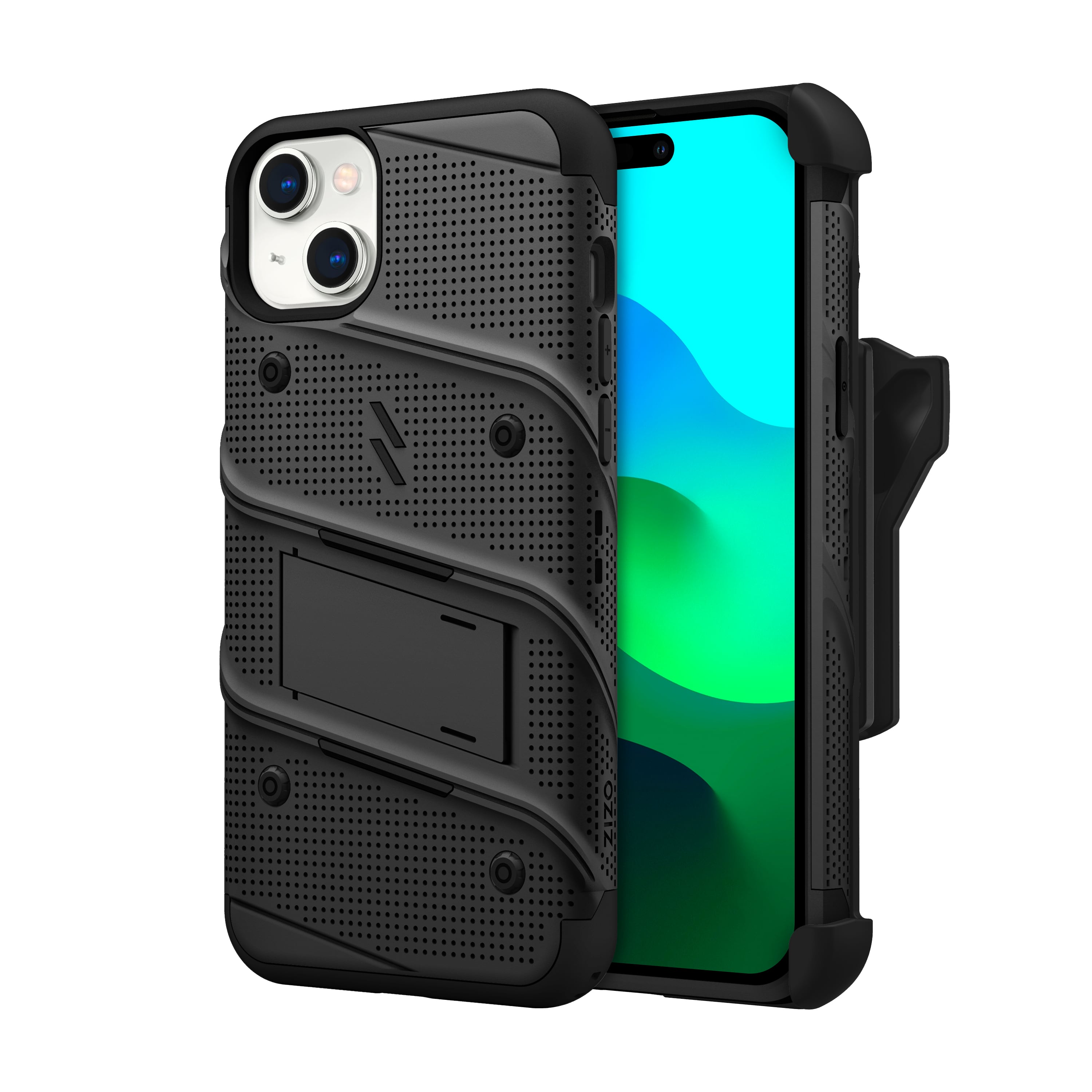 Picture of ZIZO BOLT Bundle iPhone 15 Plus Case with Tempered Glass - Black