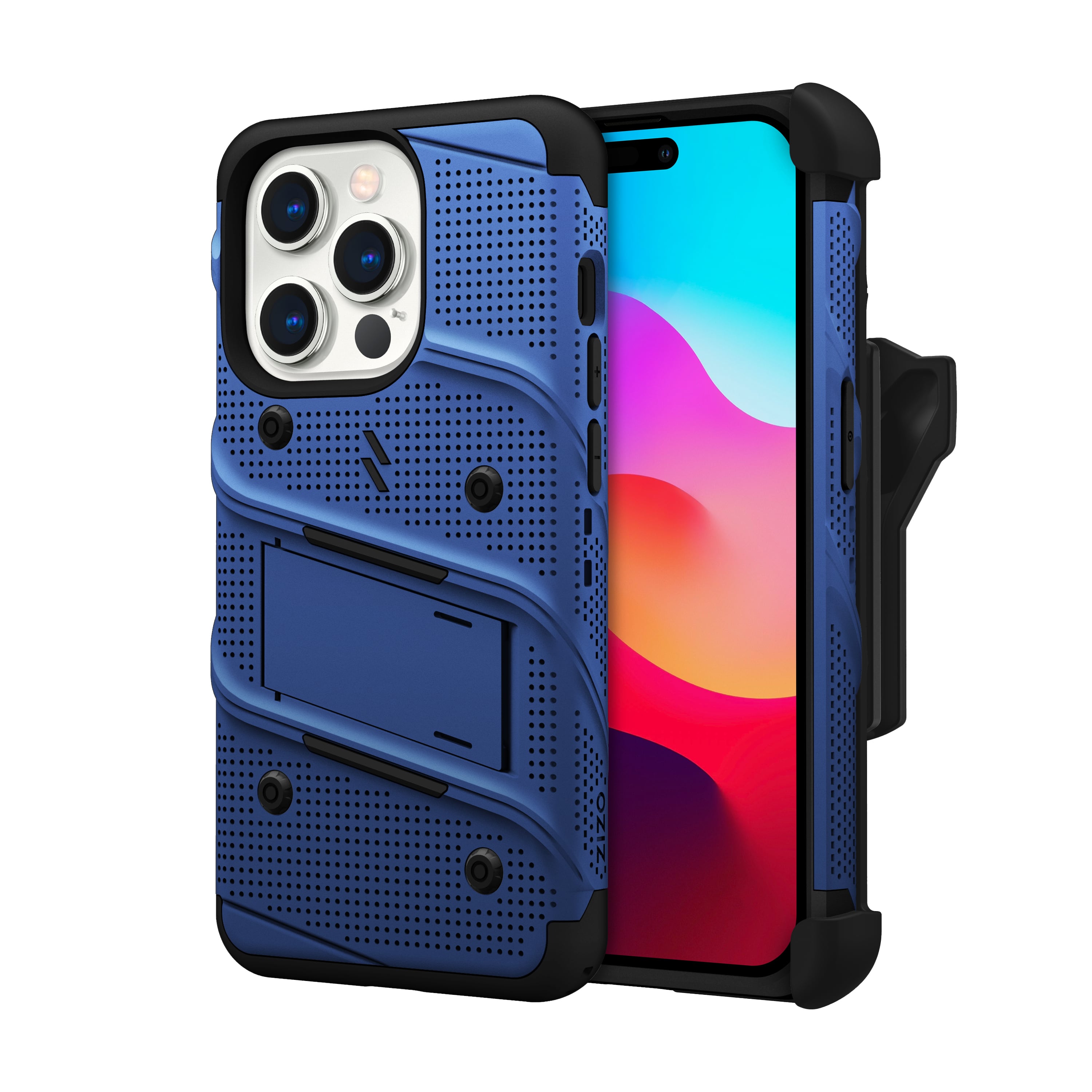 Picture of ZIZO BOLT Bundle iPhone 15 Pro Case with Tempered Glass - Blue