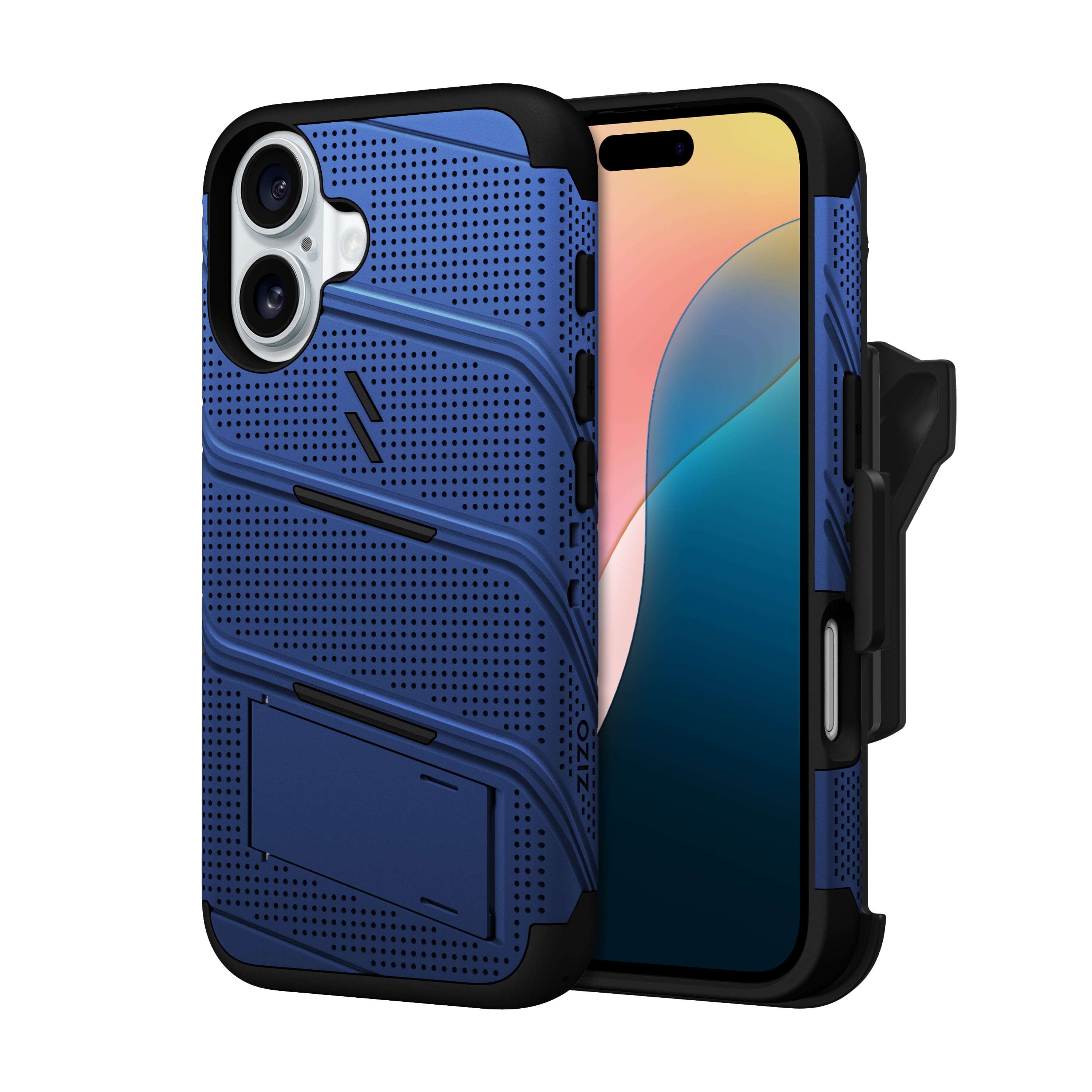 Picture of ZIZO BOLT Bundle iPhone 16 Case with Tempered Glass - Blue