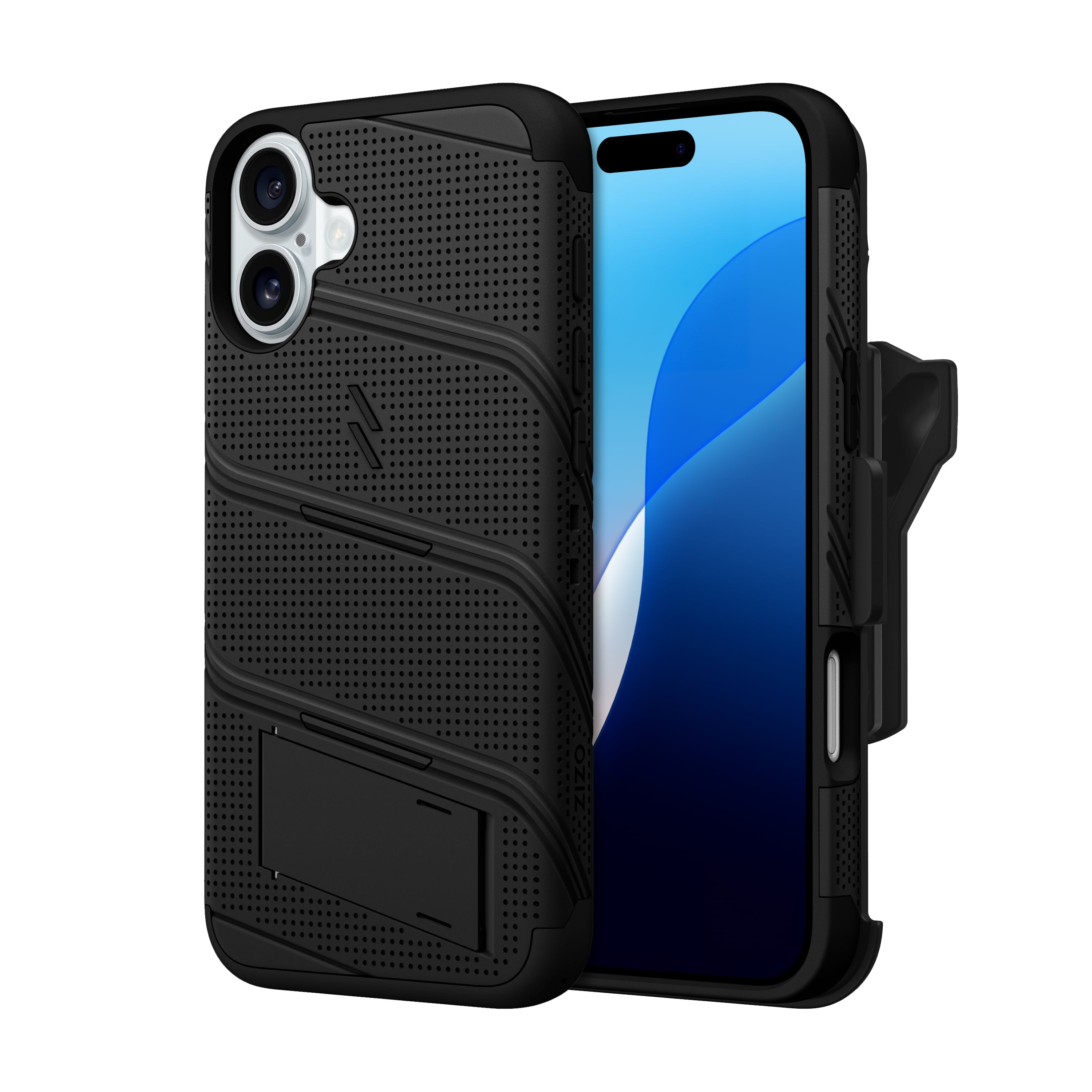 Picture of ZIZO BOLT Bundle iPhone 16 Plus Case with Tempered Glass - Black