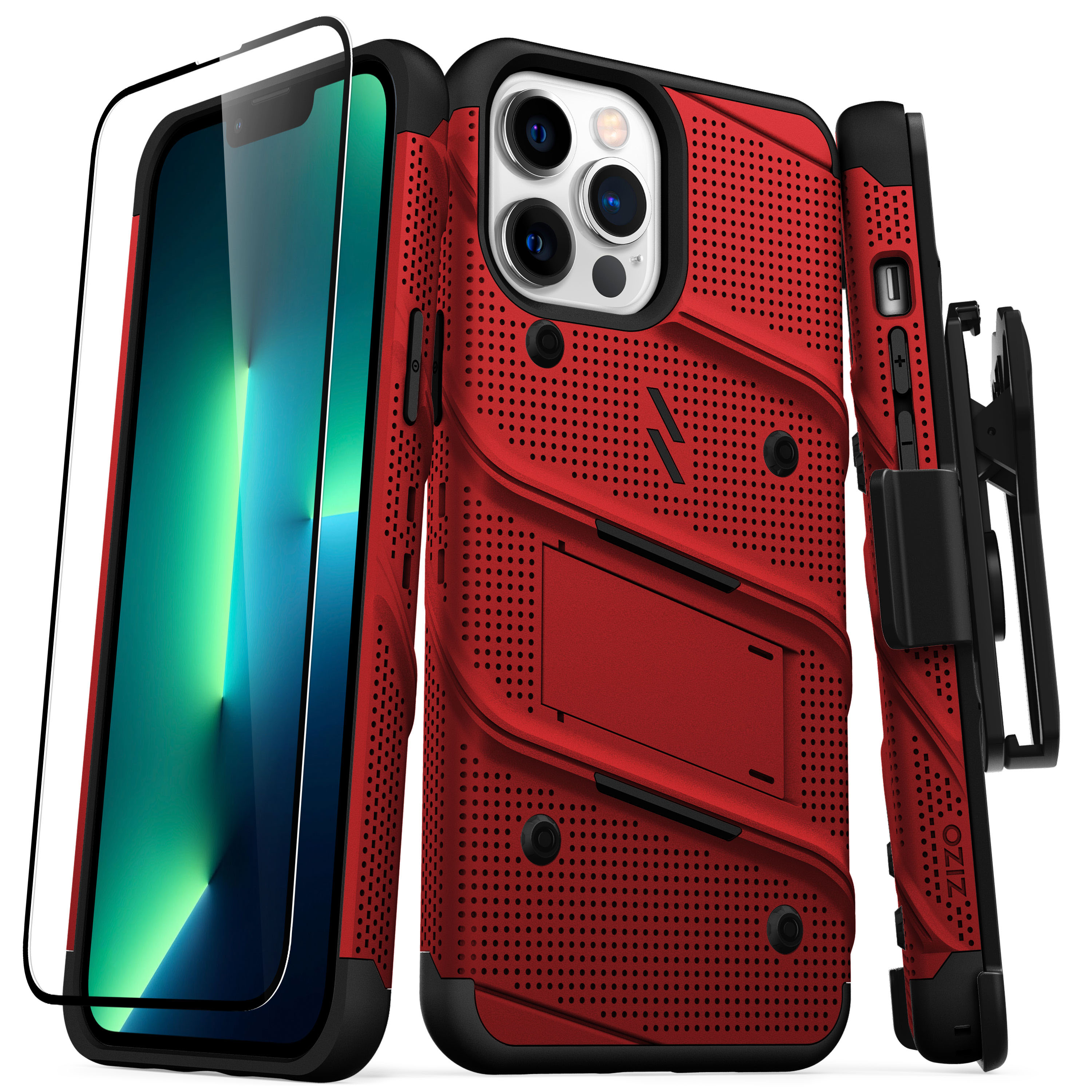 Picture of ZIZO BOLT Bundle iPhone 13 Pro Max Case - Red