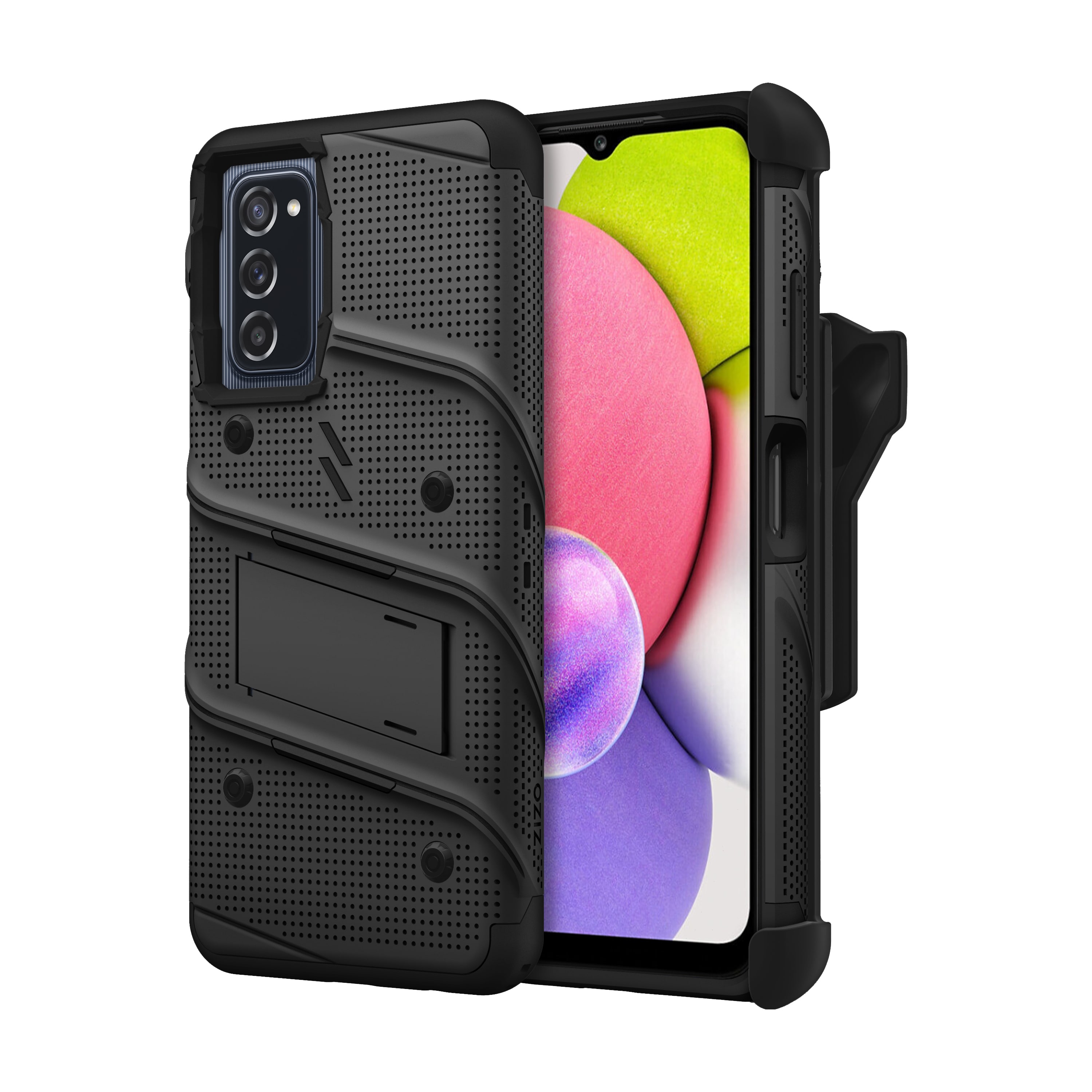 Picture of ZIZO BOLT Bundle Galaxy A03s Case with Tempered Glass - Black