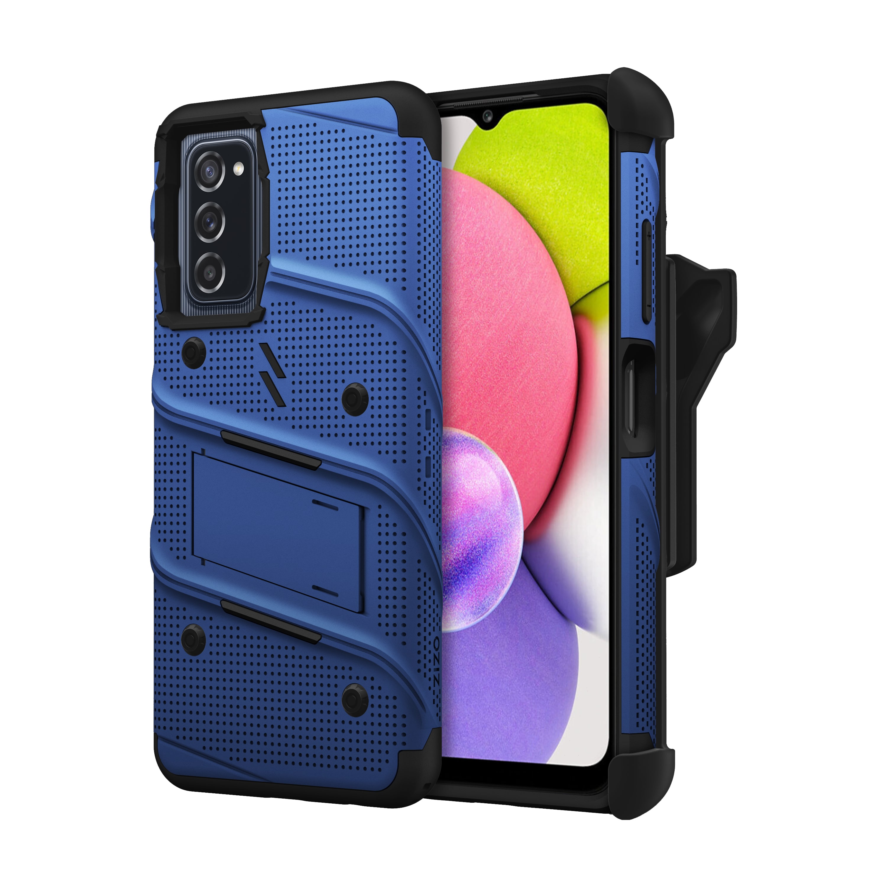 Picture of ZIZO BOLT Bundle Galaxy A03s Case with Tempered Glass - Blue