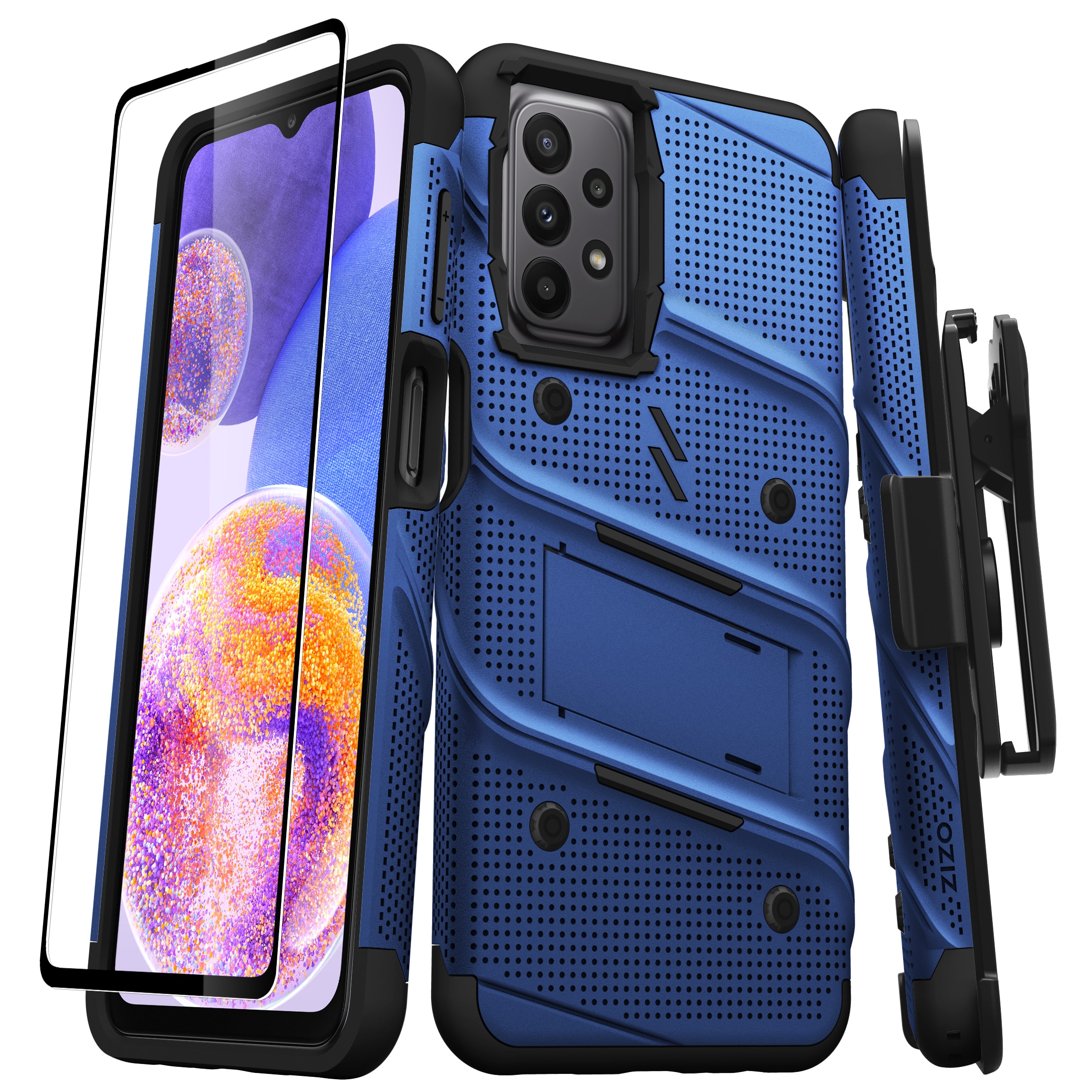 Picture of ZIZO BOLT Bundle Galaxy A23 5G Case with Tempered Glass - Blue