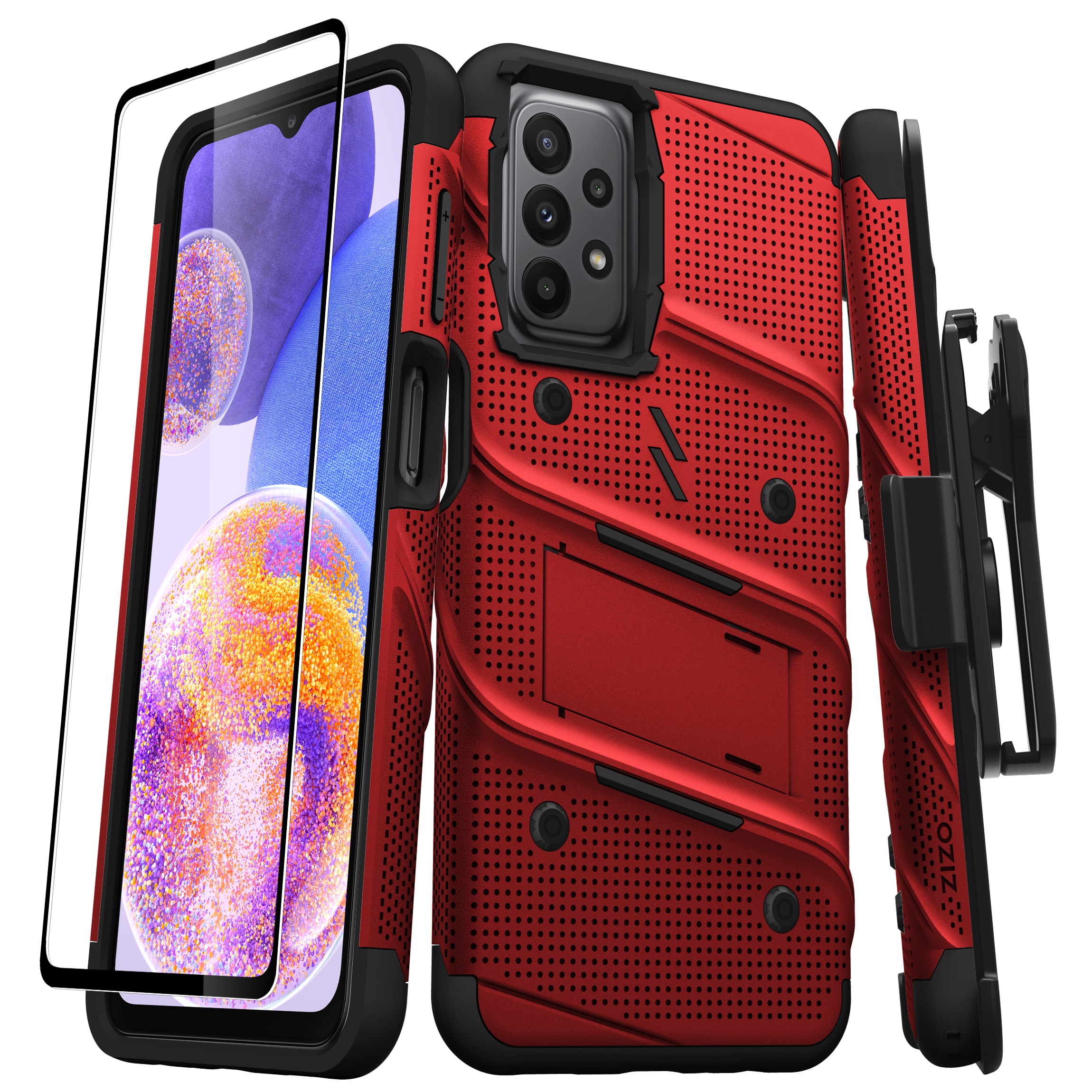 Picture of ZIZO BOLT Bundle Galaxy A23 5G Case with Tempered Glass - Red