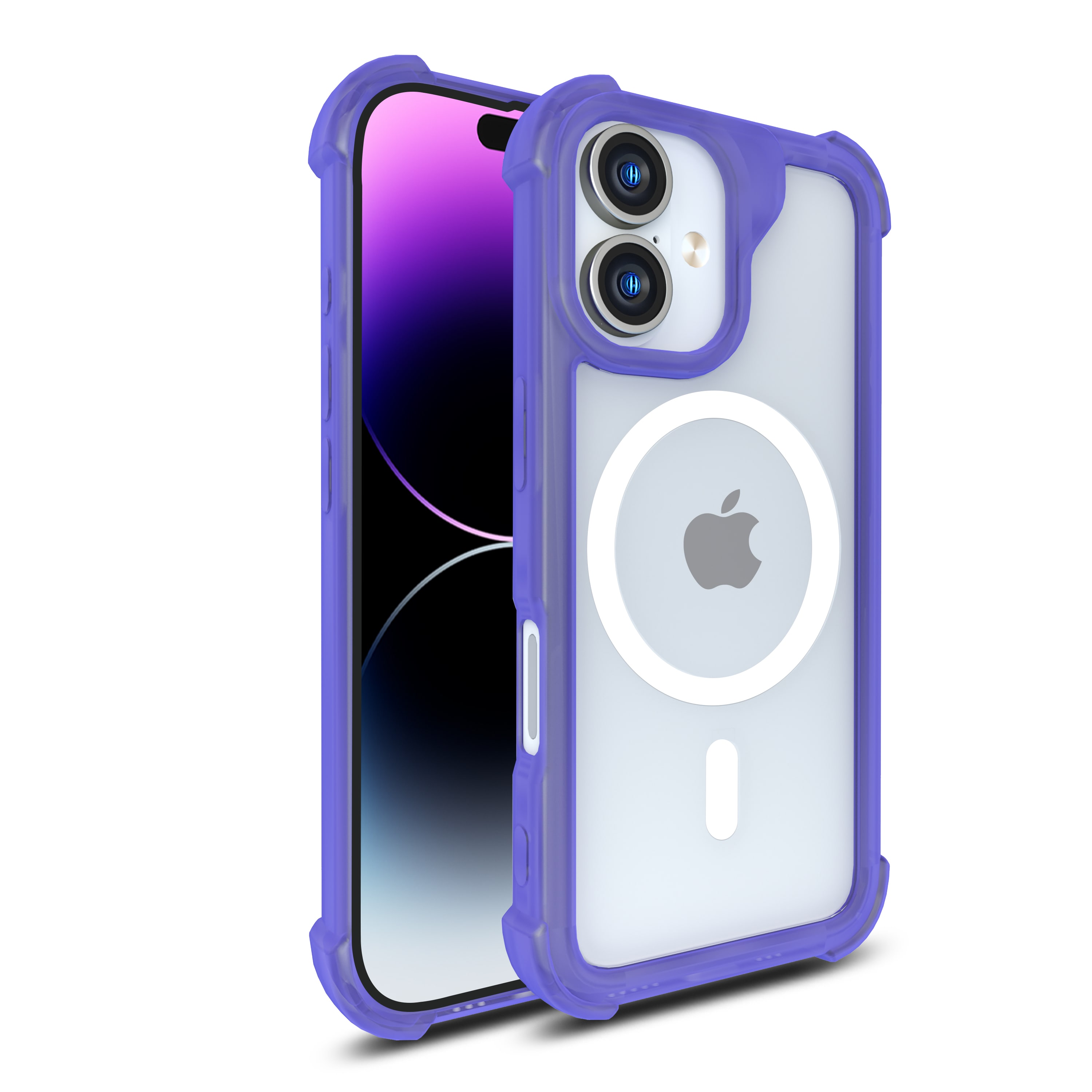 Picture of CLICK Clear Rugged MagSafe Series iPhone 16 Case - Purple