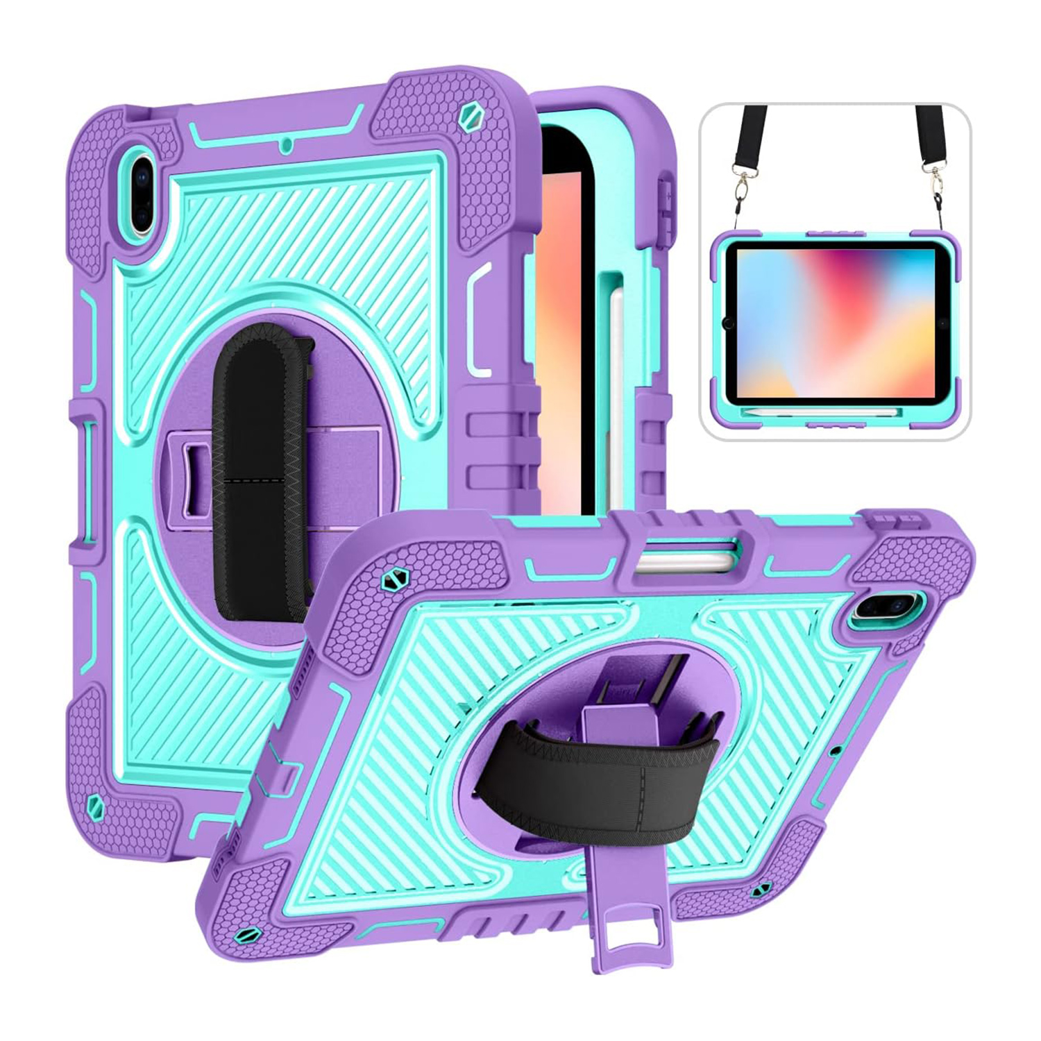 Picture of CLICK Fortitude Series Case for iPad 10.9in (10th generation) - Teal & Purple