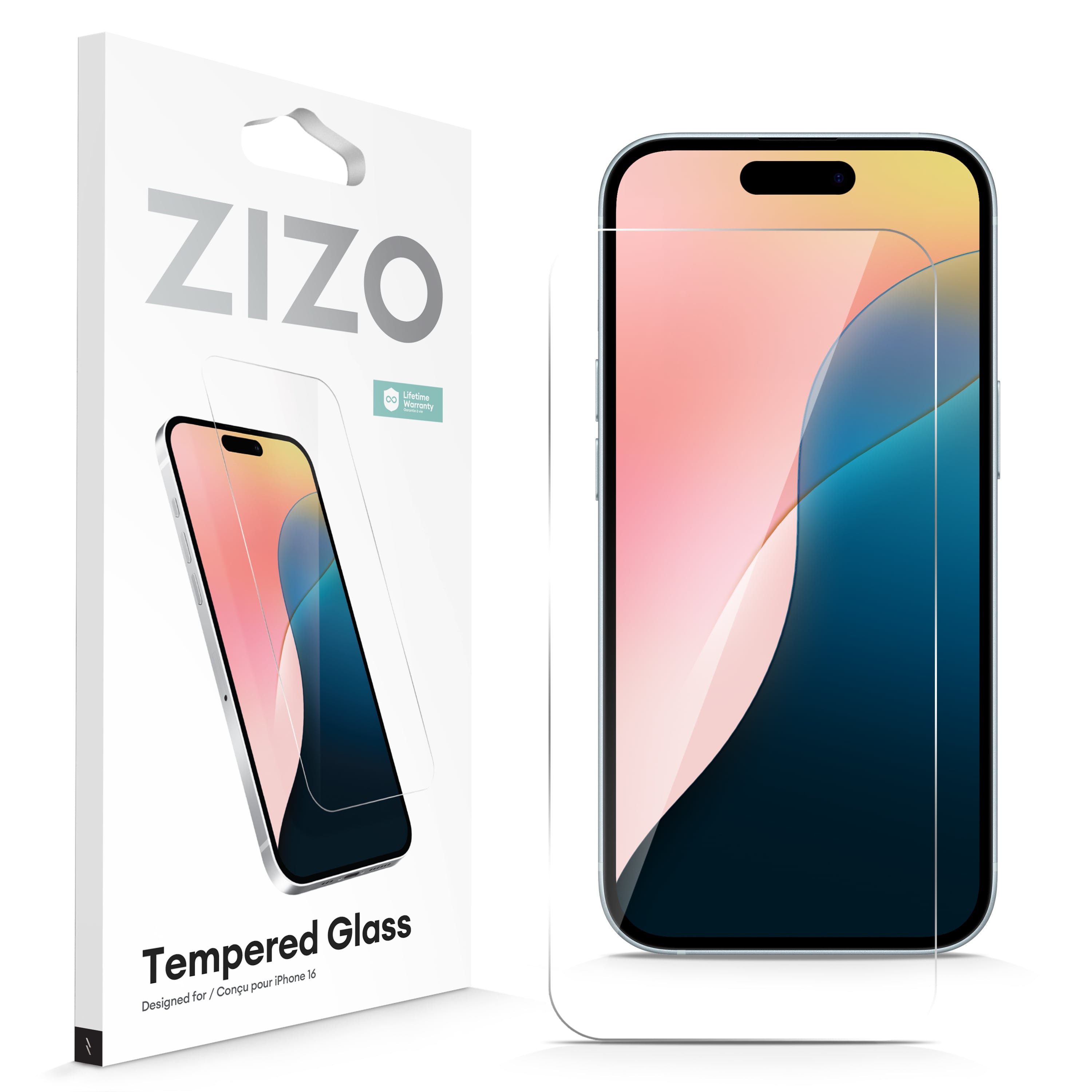 Picture of ZIZO TEMPERED GLASS Screen Protector for iPhone 16 - Clear