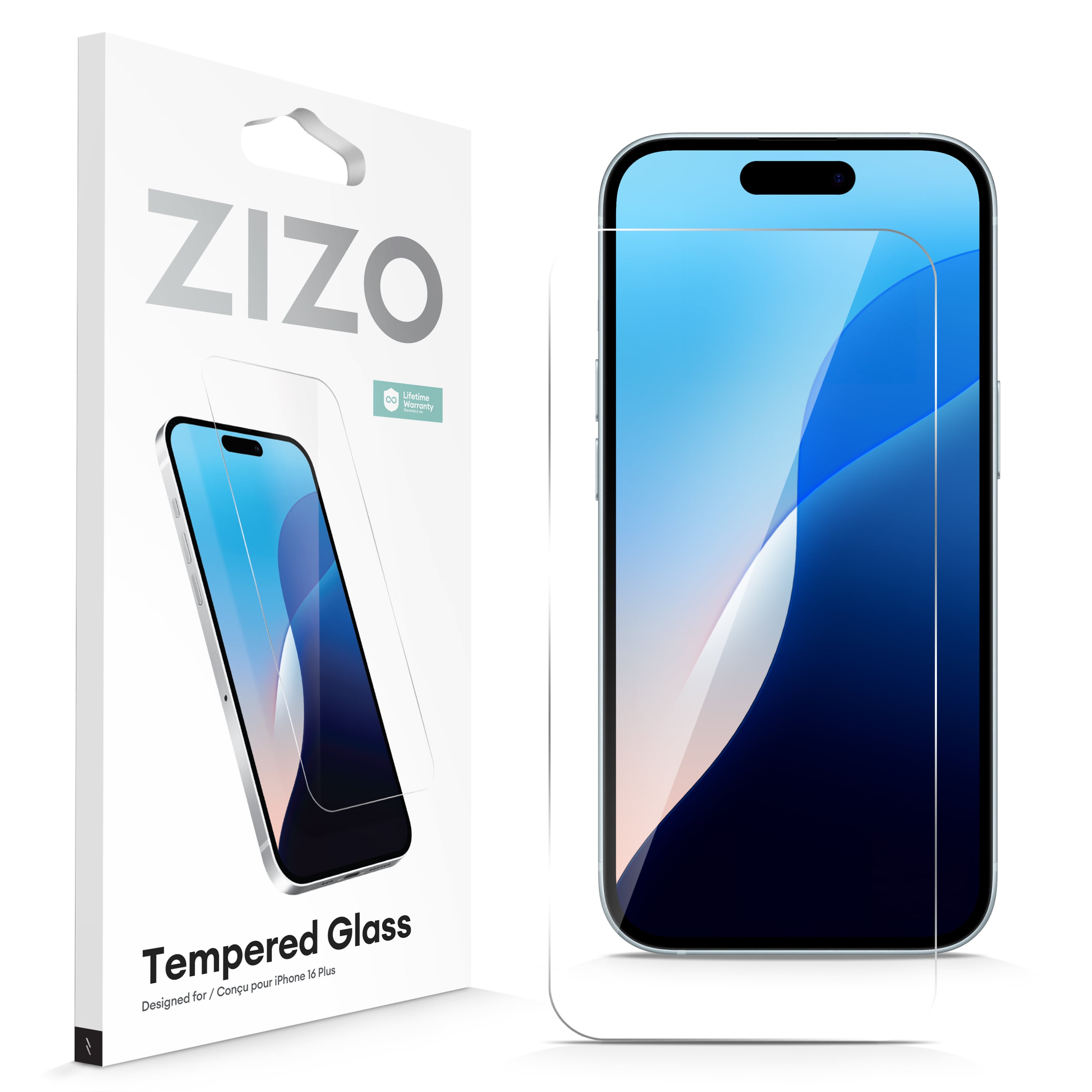 Picture of ZIZO TEMPERED GLASS Screen Protector for iPhone 16 Plus - Clear