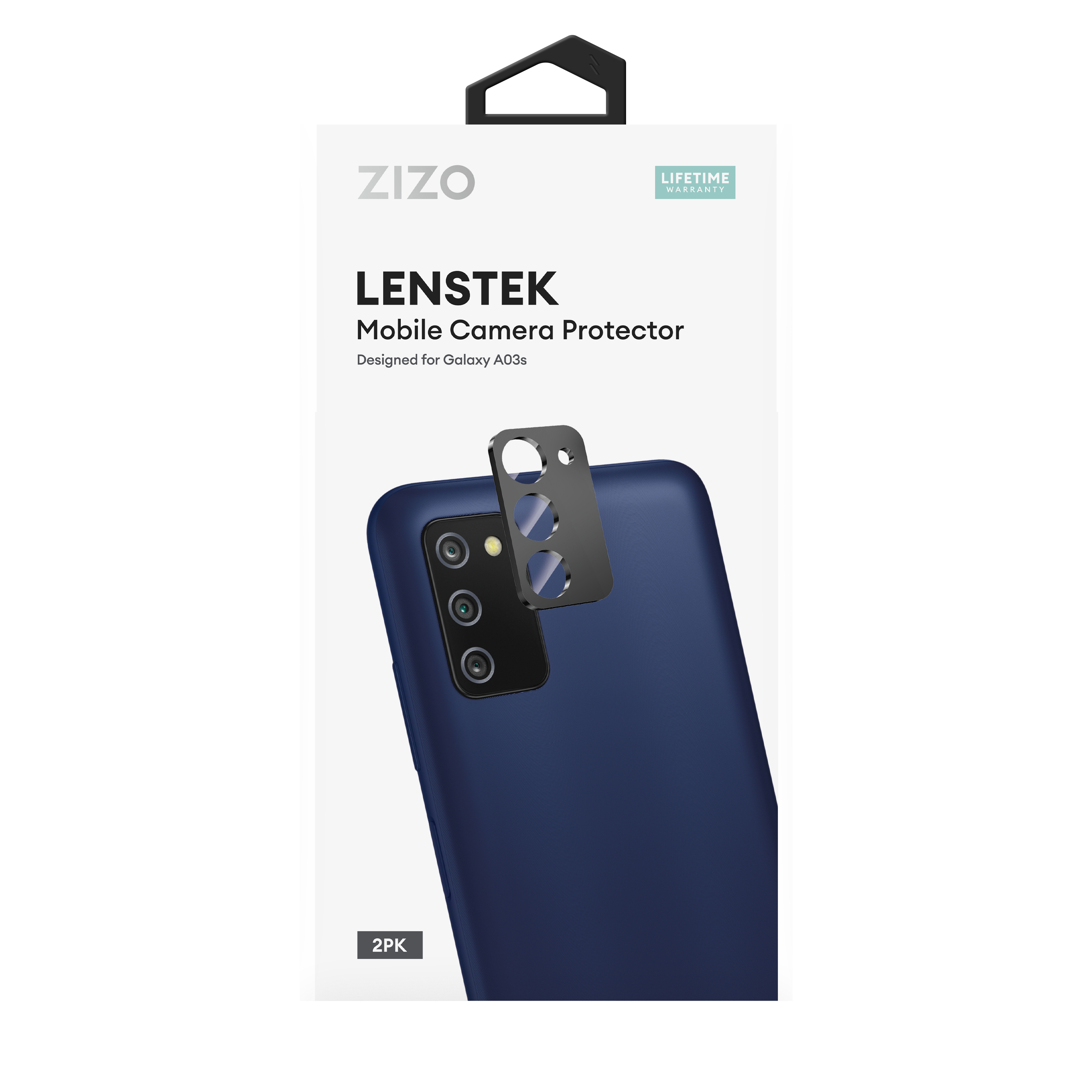 Picture of ZIZO LensTek Galaxy A03s Camera Lens Protector (2 Pack) - Black