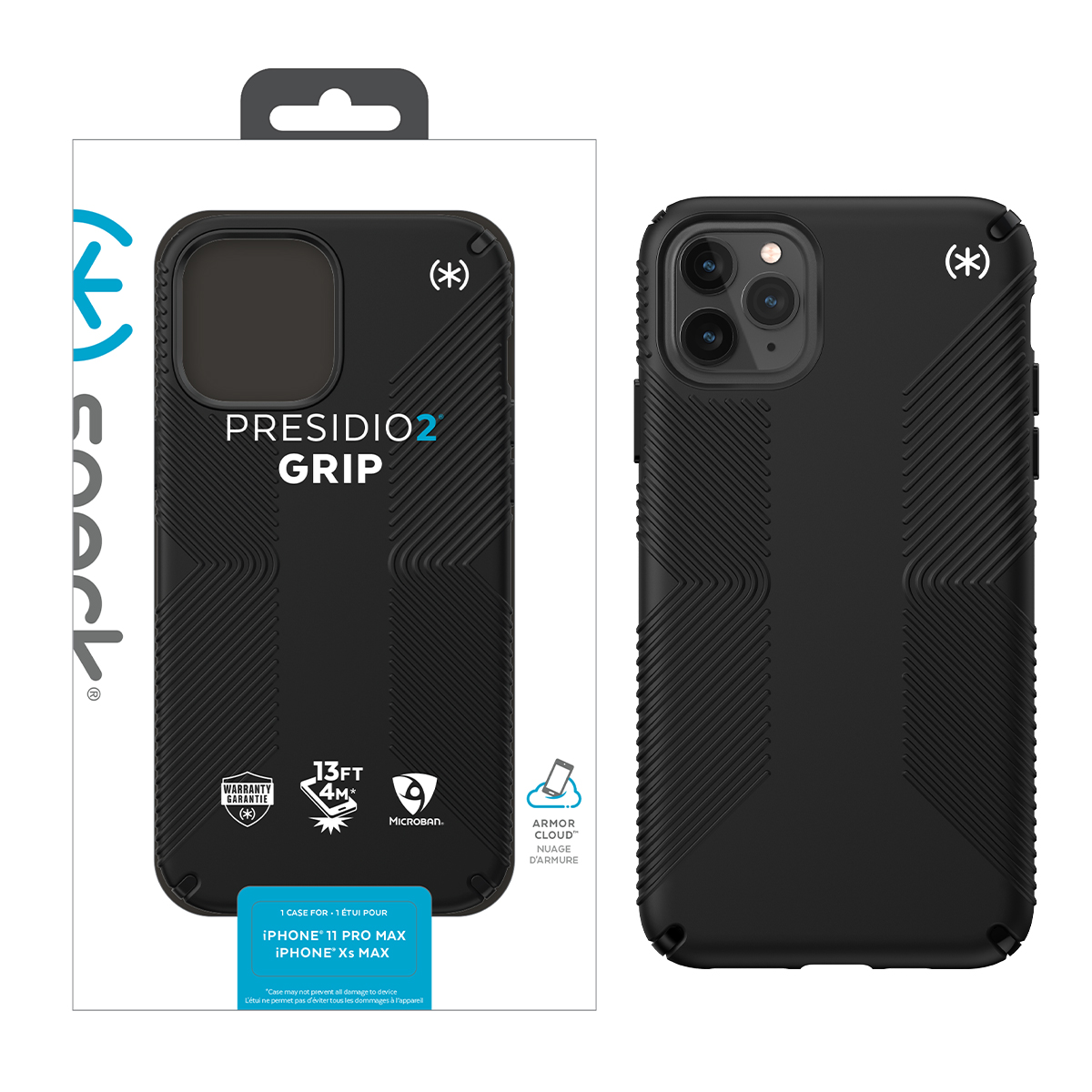 Picture of IPHONE 11 PRO MAX/XS MAX PRESIDIO2 GRIP (BLACK/BLACK/WHITE)