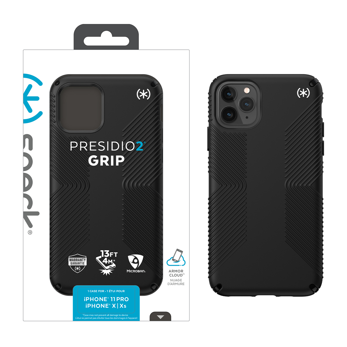 Picture of IPHONE 11 PRO/XS/X PRESIDIO2 GRIP (BLACK/BLACK/WHITE)