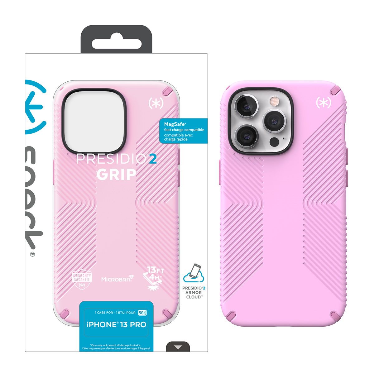 Picture of Speck Apple iPhone 13 Pro Presidio 2 Grip Case - Ara Purple/Fresh Pink