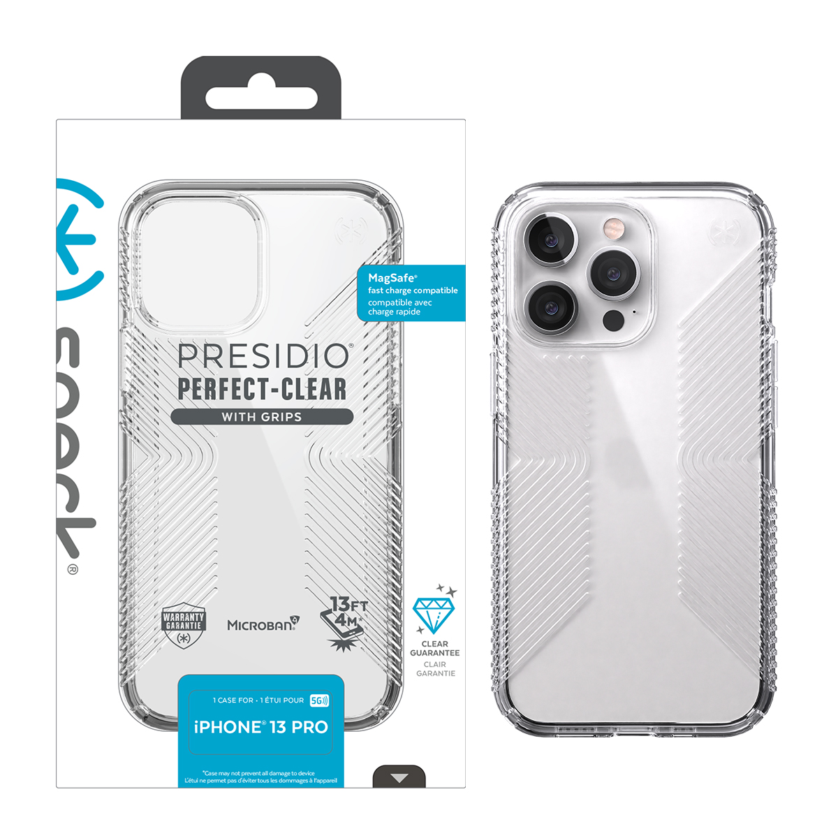 Picture of Speck Apple iPhone 13 Pro Presidio Perfect Clear Grip Case - Clear