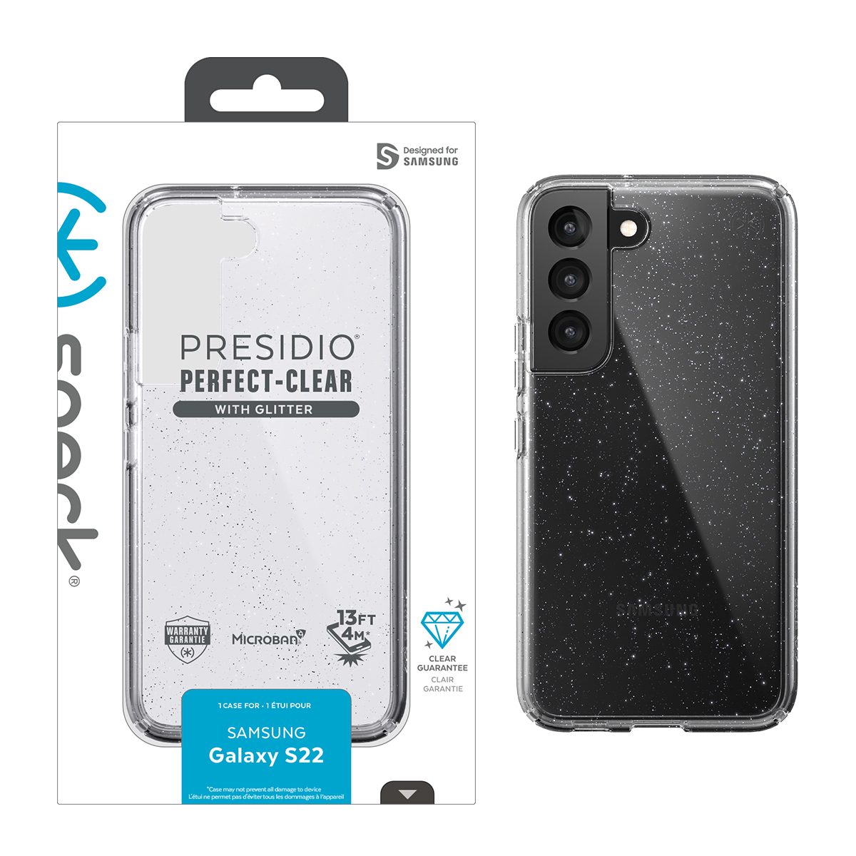 Picture of Speck Samsung Galaxy S22+ PRESIDIO PERFECT-CLEAR GLITTER Case - Clear