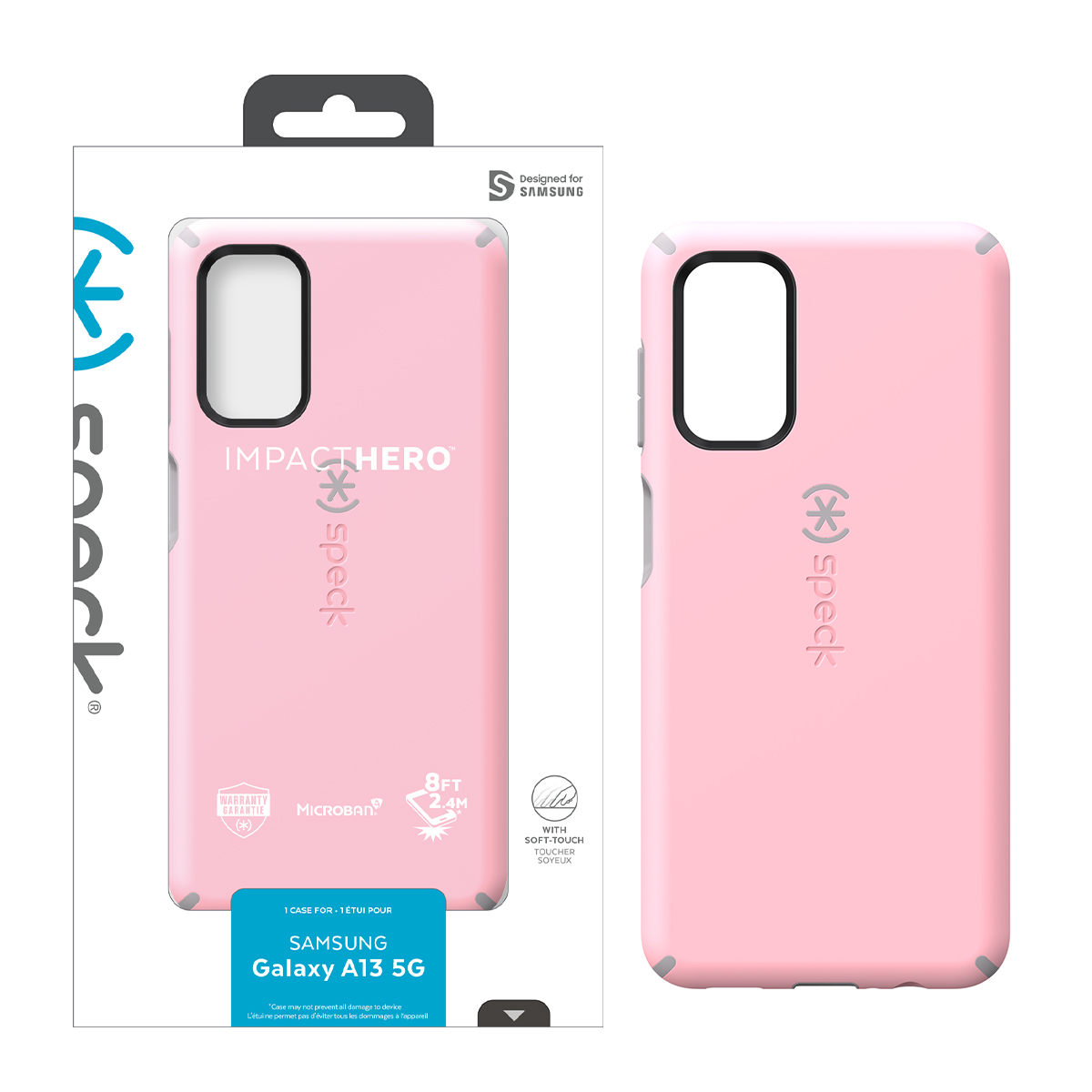 Picture of Speck Samsung Galaxy A13 5G Impact Hero Dual-layer Case - Rosy Pink/Cathedral Grey