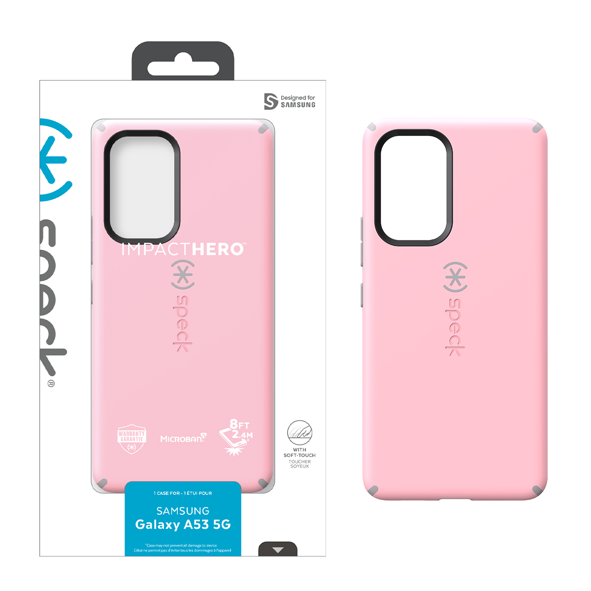 Picture of Speck Samsung Galaxy A53 5G Impact Hero Slim Dual-layer case - Rosy Pink/Cathedral Grey