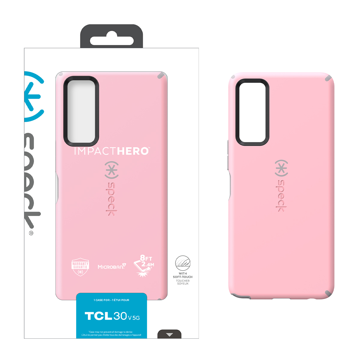 Picture of Speck TCL Stylus 5G Impact Hero Slim Dual-layer Case - Rosy Pink/Cathedral Grey