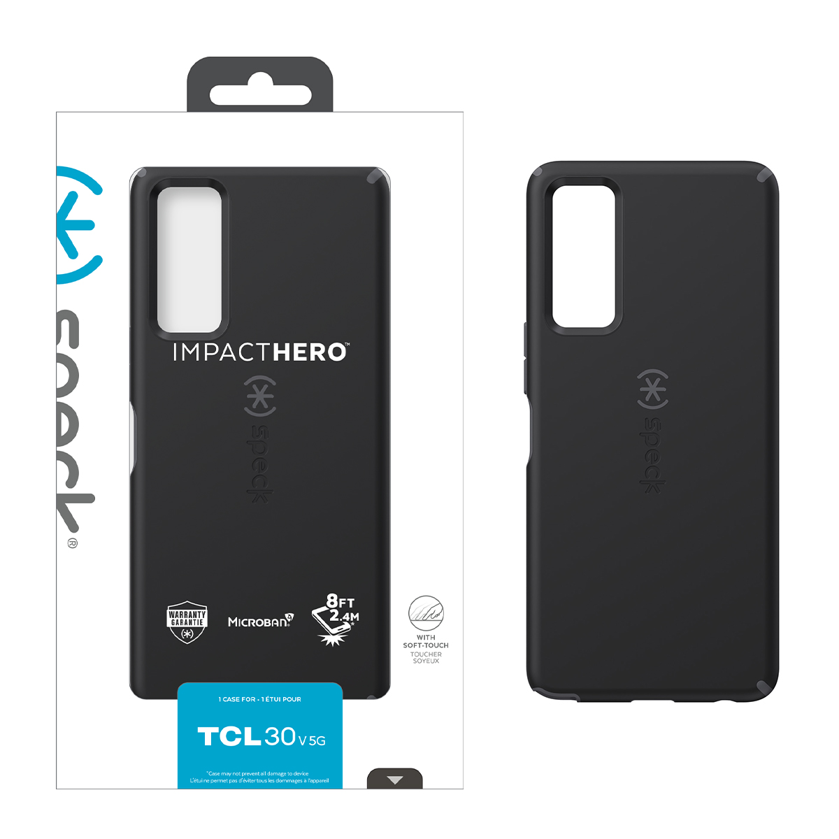 Picture of Speck TCL STYLUS 5G Impact Hero Slim Dual-Layer Case - Black/Slate Grey