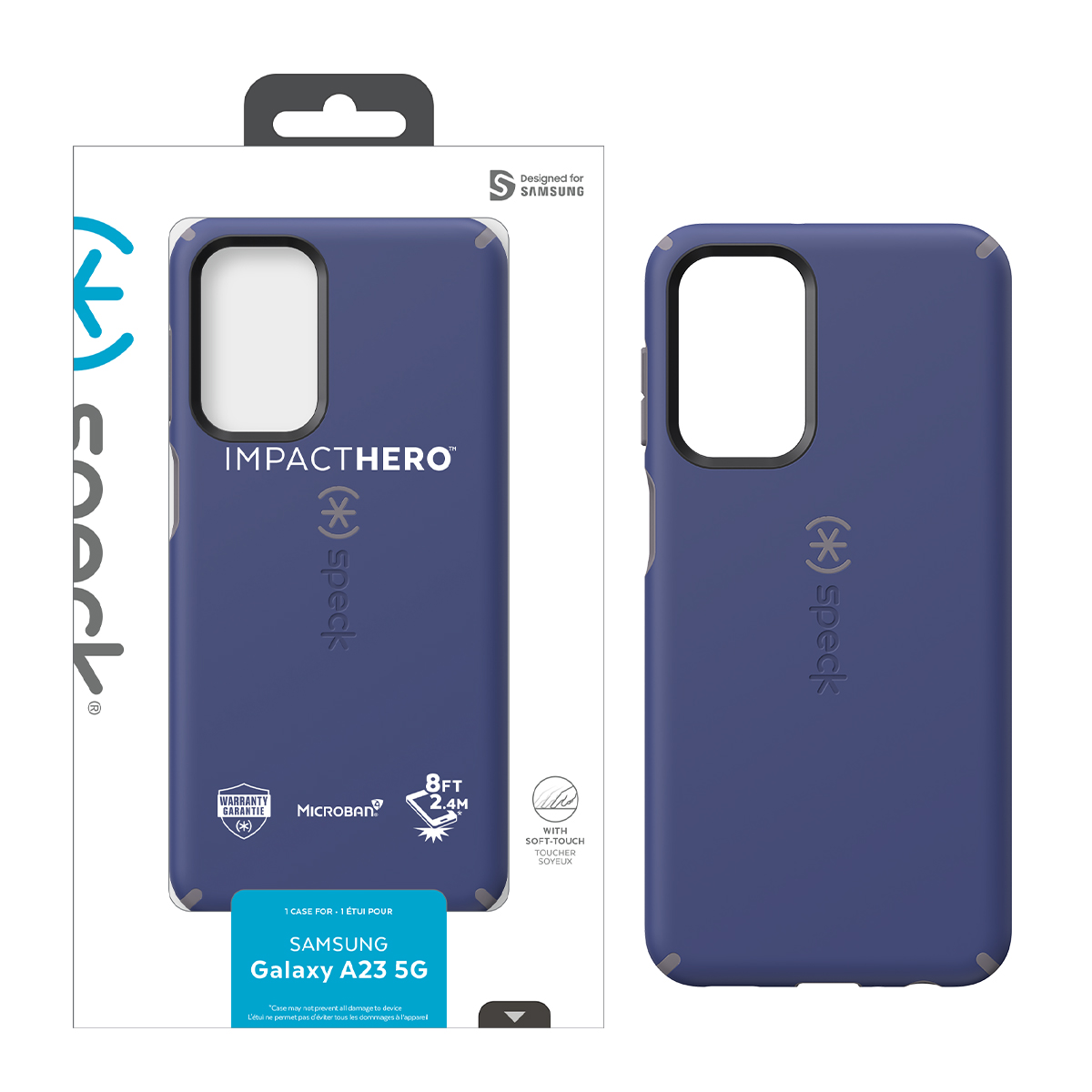 Picture of Speck Samsung Galaxy A23 5G Impact Hero Slim Dual-layer Case - Prussian Blue / Cloudy Grey