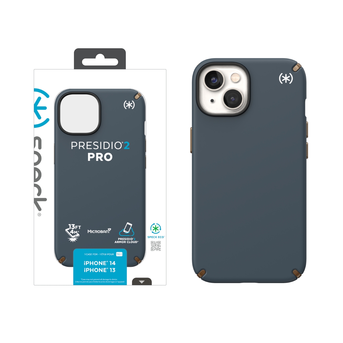 Picture of Speck Presidio2 Pro Case for iPhone 13/14 - Charcoal/Cool Bronze