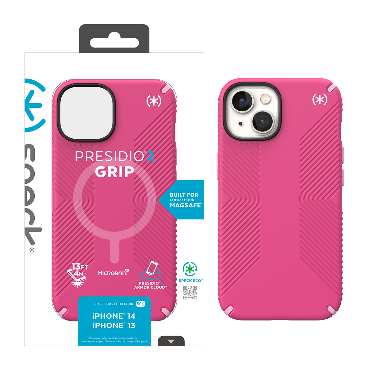 Picture of IPHONE 14 PRESIDIO2 GRIP +MS (DIGITALPINK/BLOSSOMPINK/WHITE)