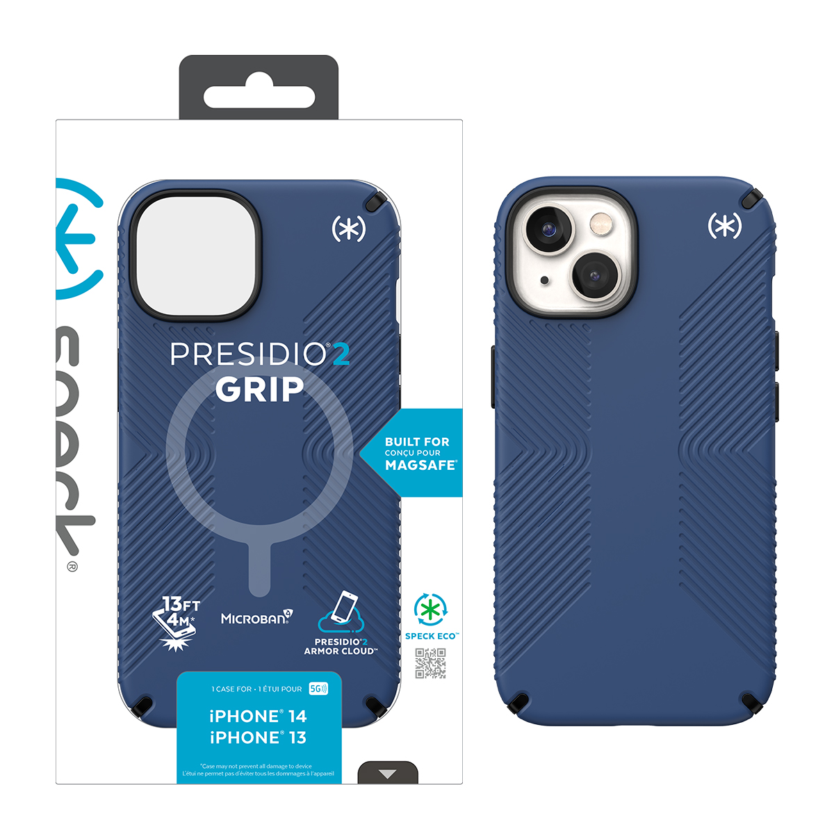 Picture of IPHONE 14 PRESIDIO2 GRIP +MS (COASTAL BLUE/BLACK/WHITE)