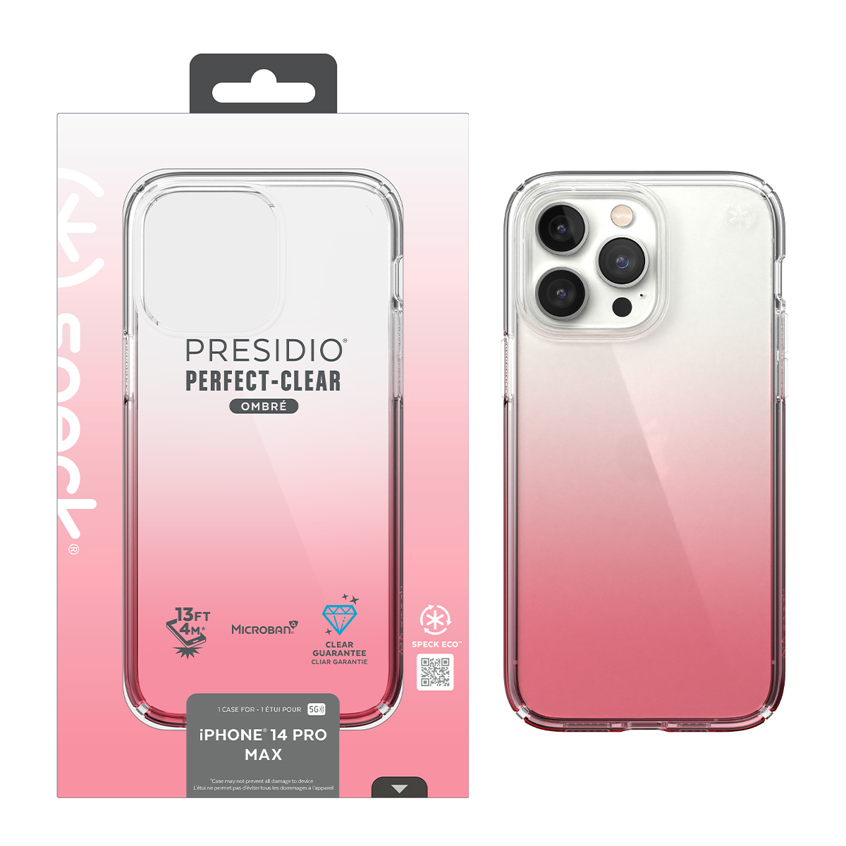 Picture of IPHONE 14 PRO MAX PRESIDIO PERFECT CLEAR OMBRE (CLEAR/VINTAGE ROSE FADE)