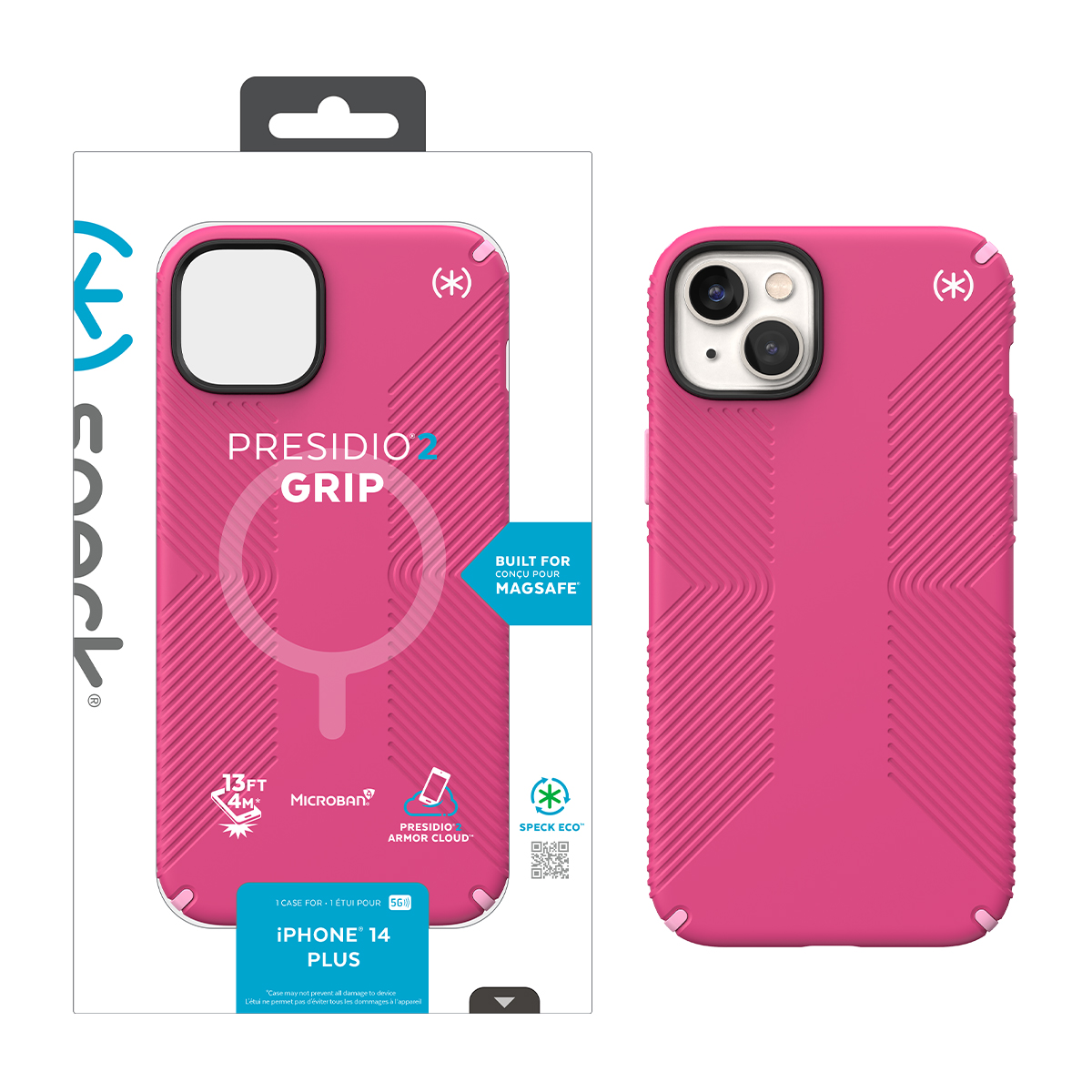 Picture of IPHONE 14 PLUS PRESIDIO 2 GRIP +MS (DIGITALPINK/BLOSSOMPINK/WHITE)