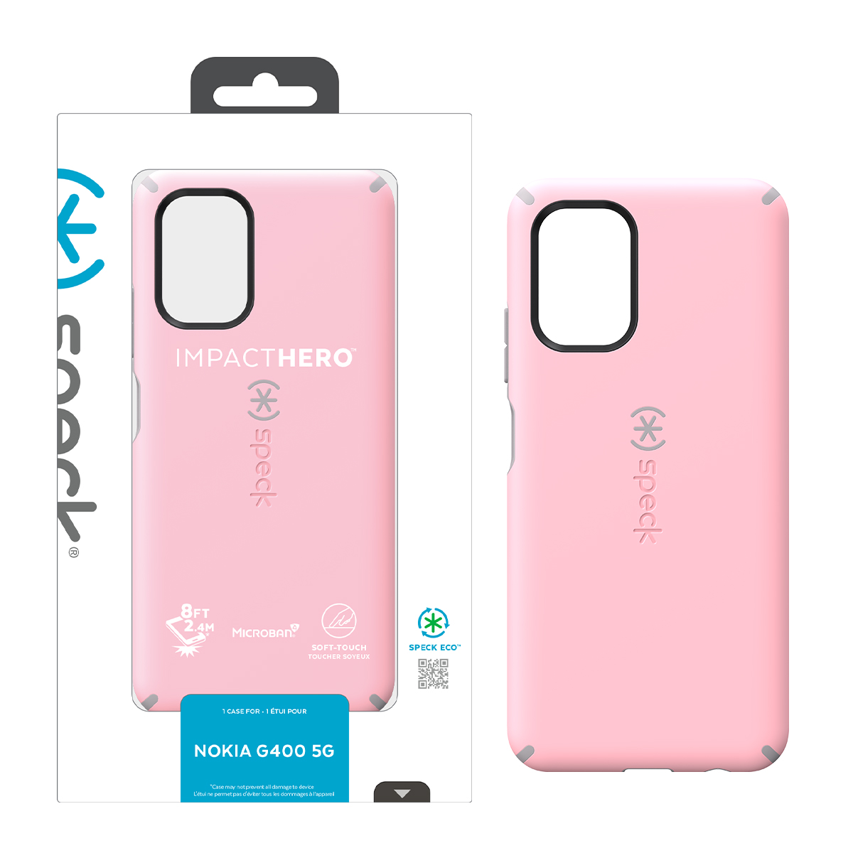 Picture of Speck Nokia G400 5G Impact Hero Slim Dual-layer Case - Rosy Pink / Cathedral Grey