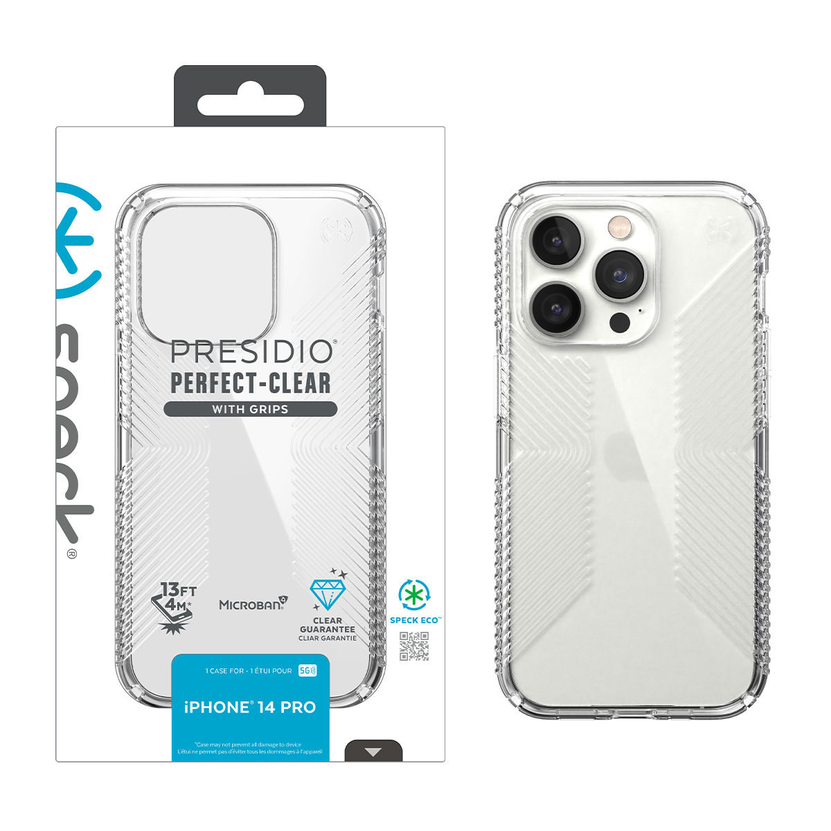 Picture of IPHONE 14 PRO PRESIDIO PRFCT CLR GRIP (CLEAR/CLEAR)