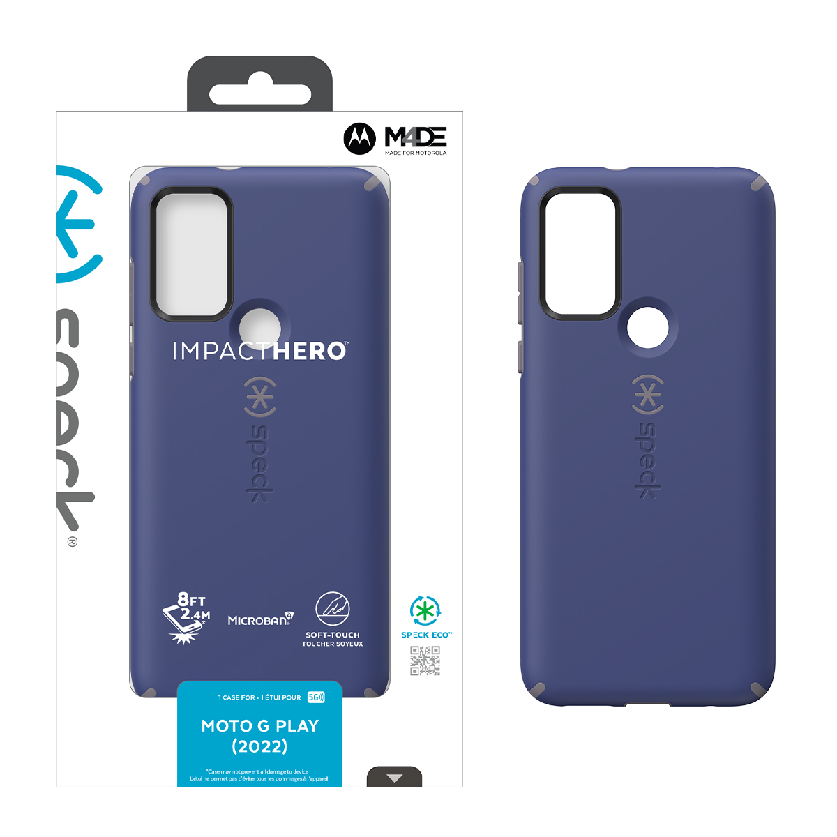 Picture of Speck moto g PLAY (2023) IMPACT HERO Slim Dual-layer Case - Prussian Blue / Cloudy Grey