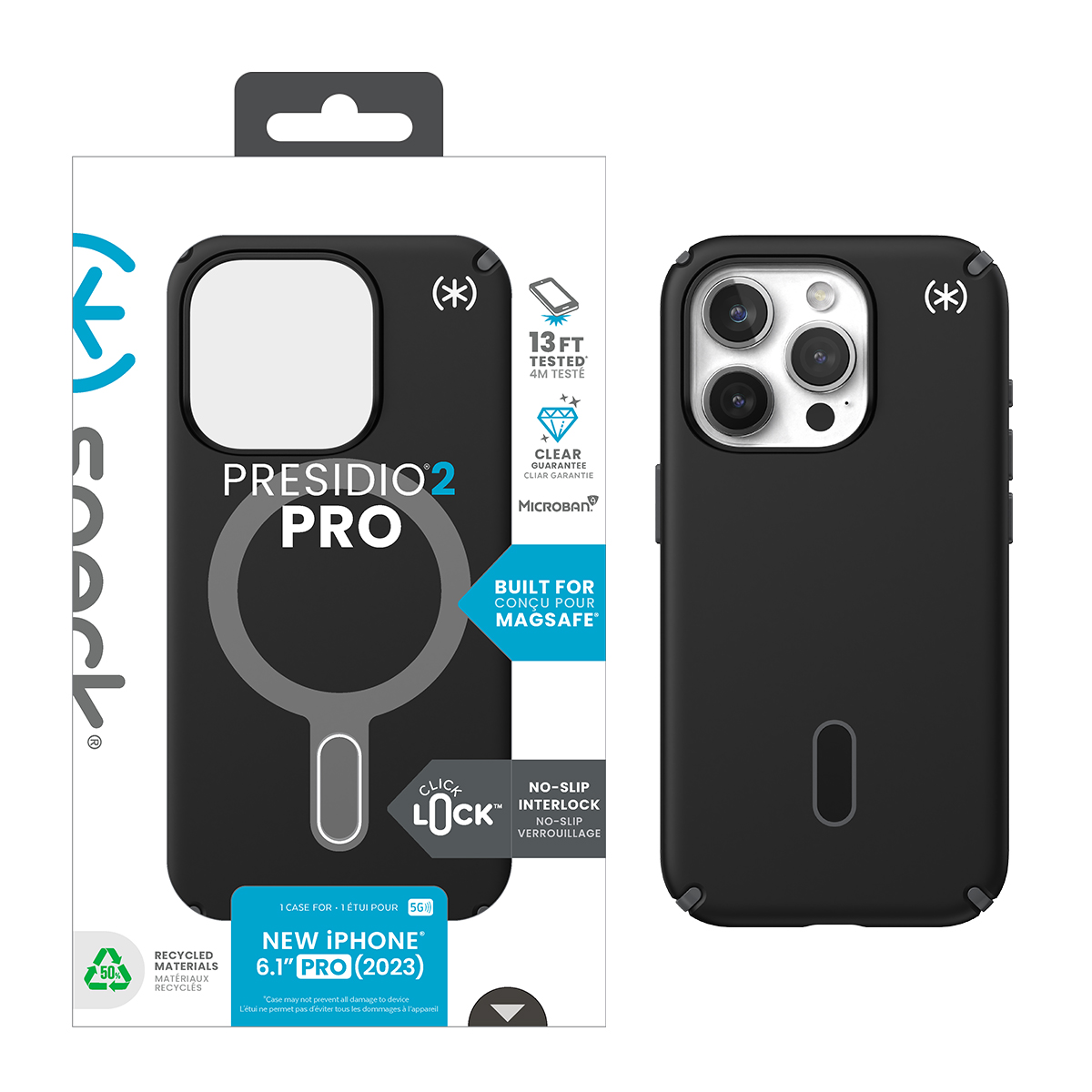 Picture of Speck Apple iPhone 15 Pro PRESIDO 2 PRO with ClickLock - Black