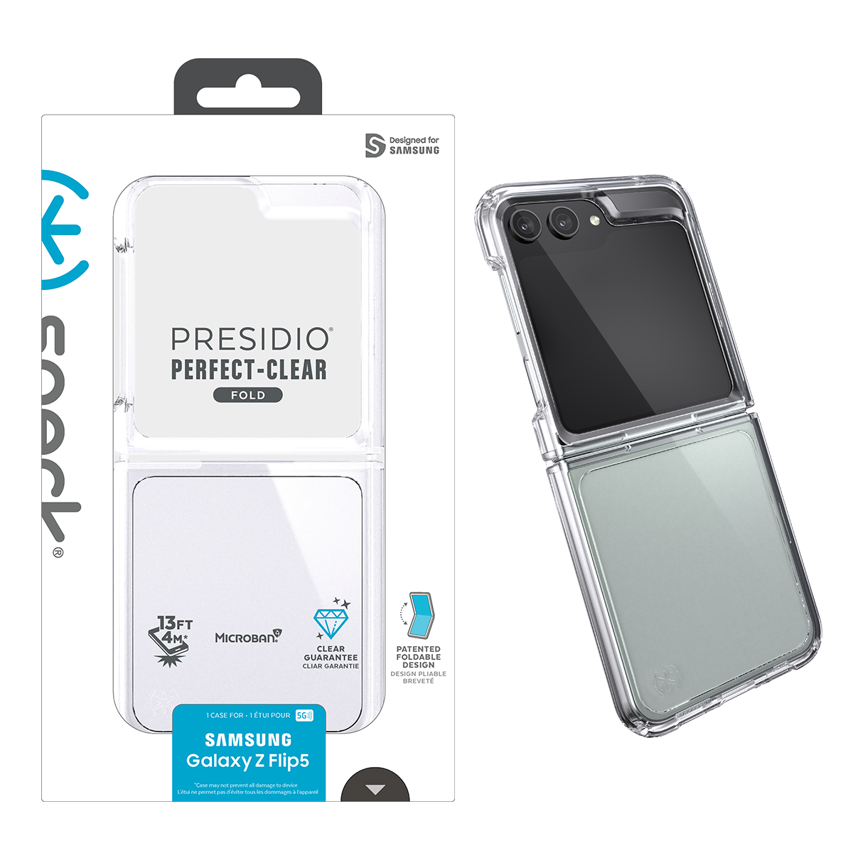 Picture of Speck Clear Samsung Galaxy Z Flip 5 Case - Foldable