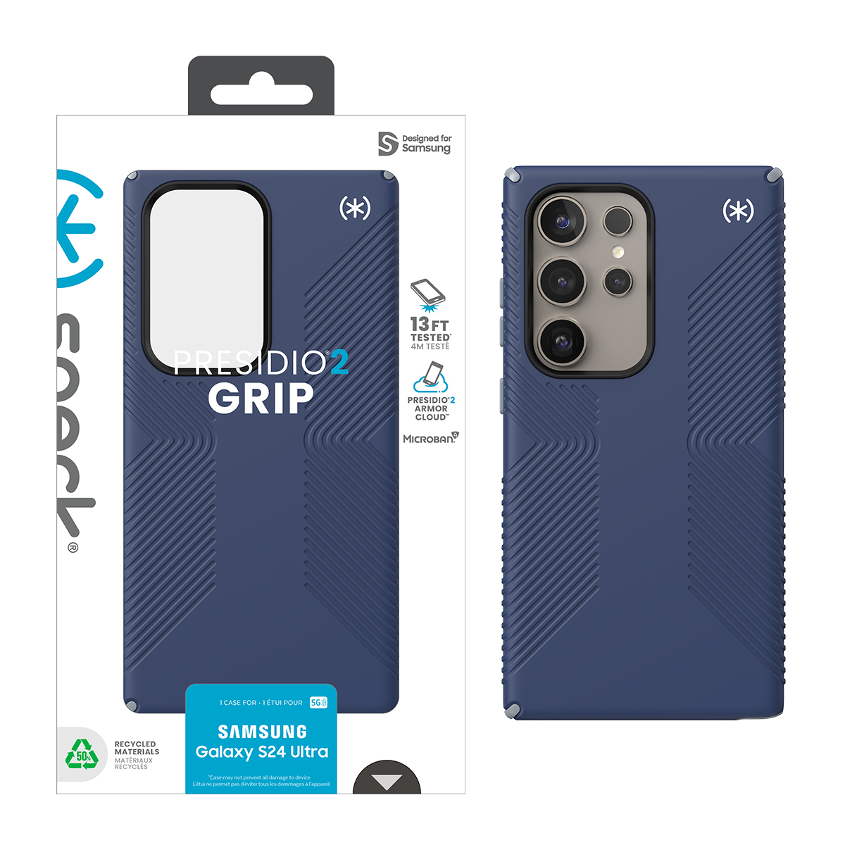 Picture of Speck Samsung Galaxy S24 Ultra PRESIDIO2 GRIP(COASTAL BLUE/DUST GREY/WHITE)