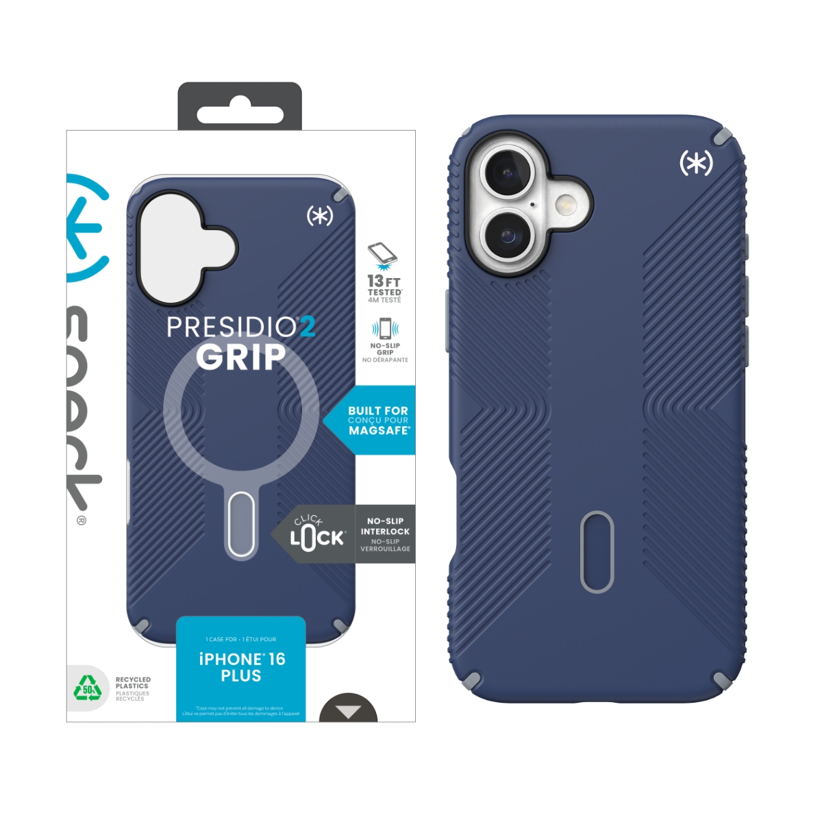 Picture of Speck Apple iPhone 16 Plus PRESIDIO2 GRIP + CL COASTAL BLUE/DUSTGREY/WHITE