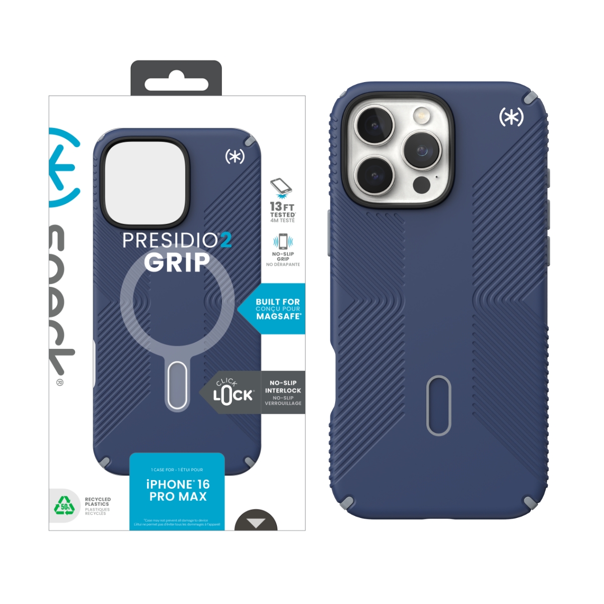 Picture of Speck Apple iPhone 16 Pro Max PRESIDIO2 GRIP + CL COASTAL BLUE/DUSTGREY/WHITE