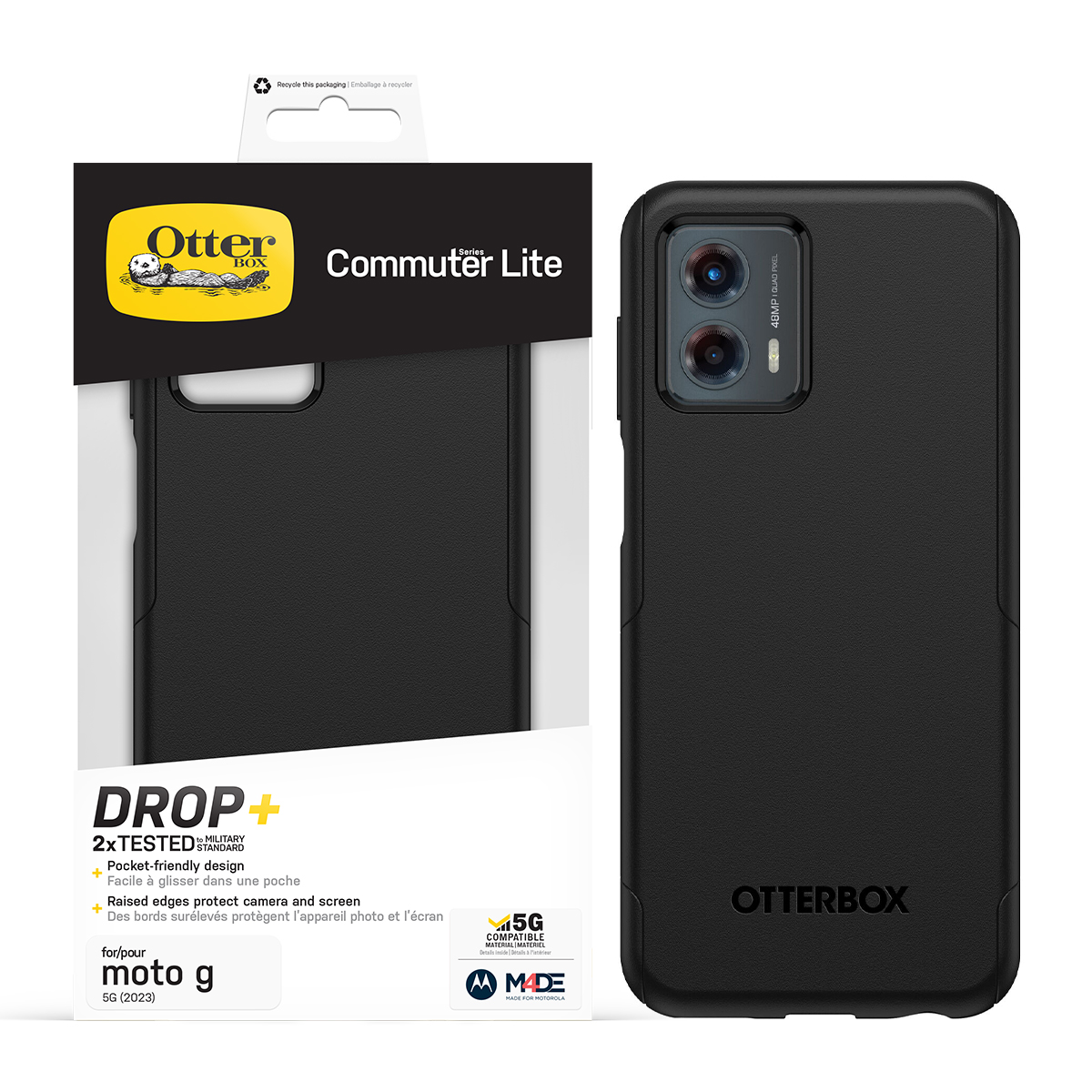 Picture of Otterbox moto g 5G (2023) COMMUTER LITE Dual-layer Case - Black