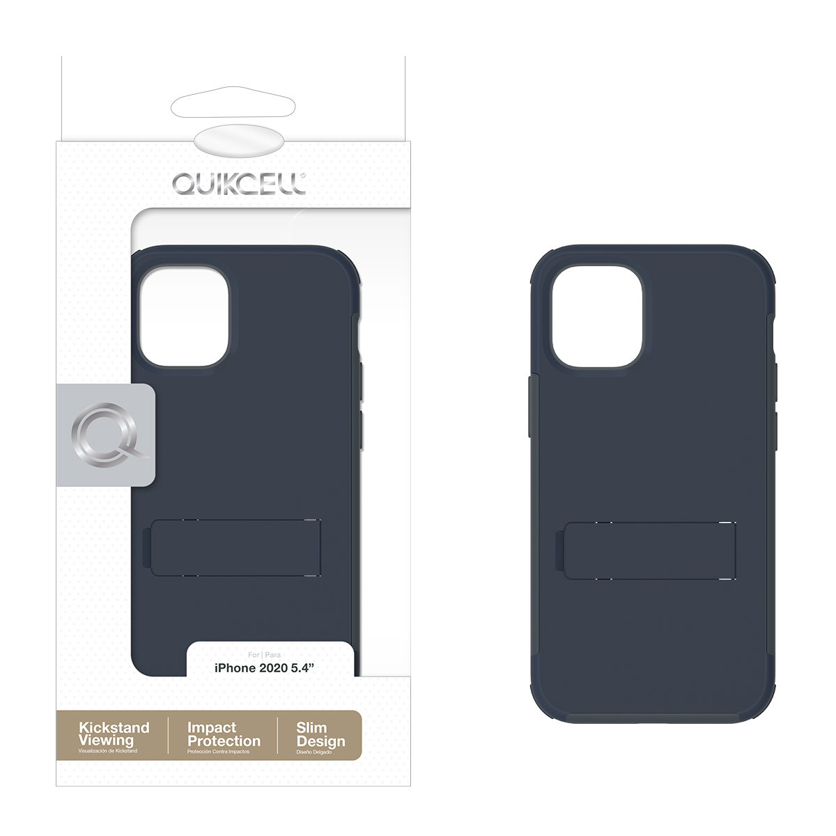 Picture of Quikcell Apple iPhone 12 Mini ADVOCATE Dual-layer Kickstand Case - Slate Blue