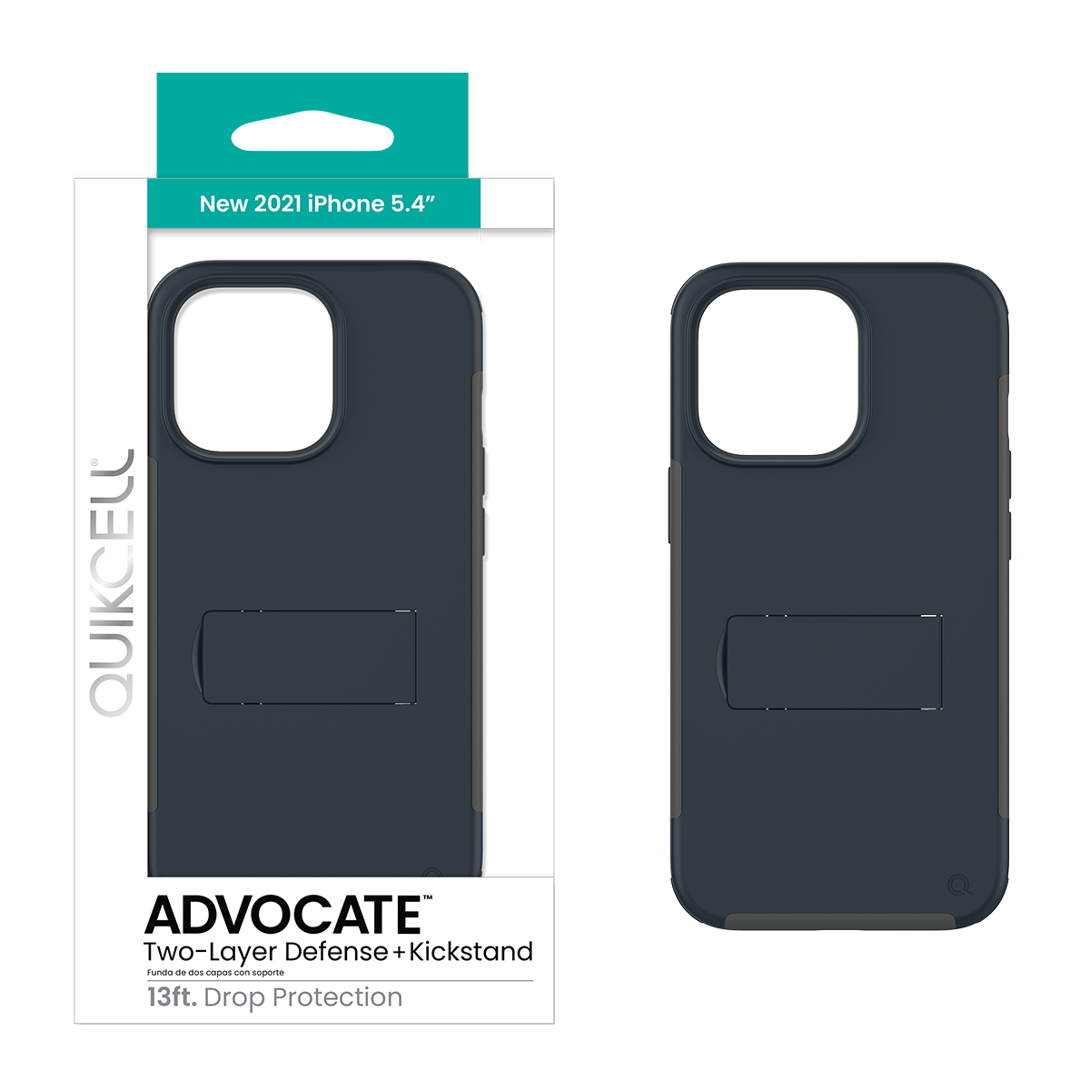 Picture of Quikcell Apple iPhone 13 Mini ADVOCATE Dual-layer Kickstand Case - Slate Blue