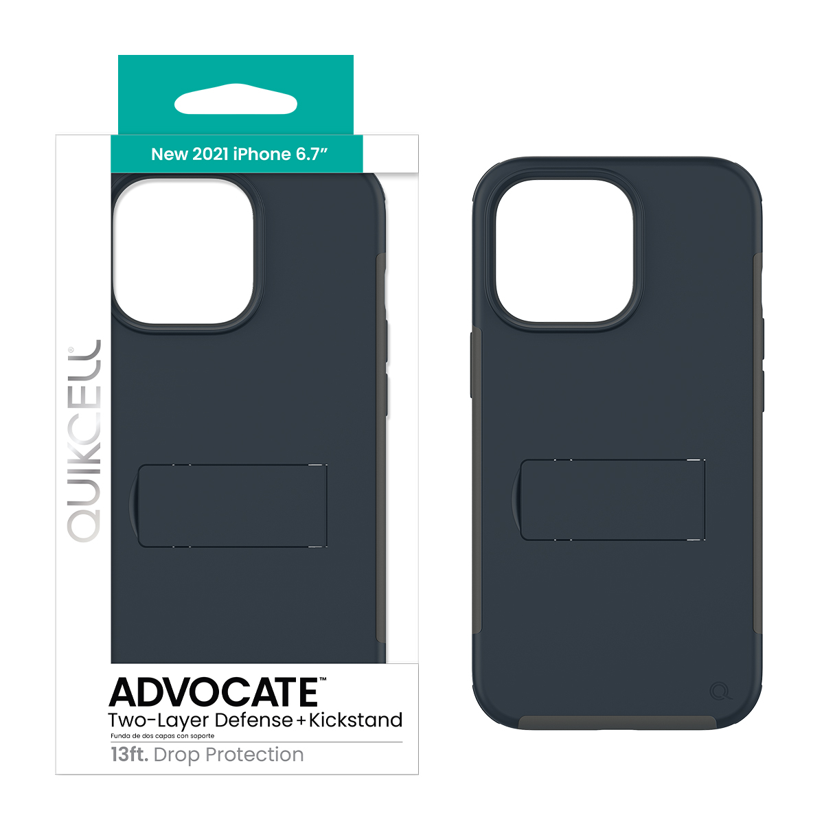 Picture of Quikcell Apple iPhone 13 Pro Max ADVOCATE Dual-layer Kickstand Case - Slate Blue