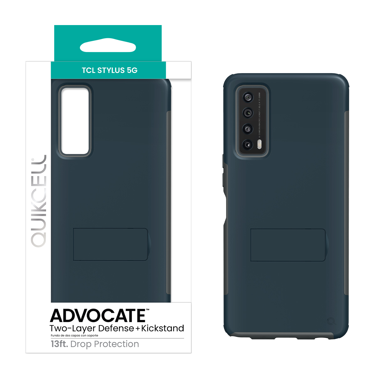 Picture of Quikcell TCL STYLUS 5G ADVOCATE Dual-layer Kickstand Case - Slate Blue