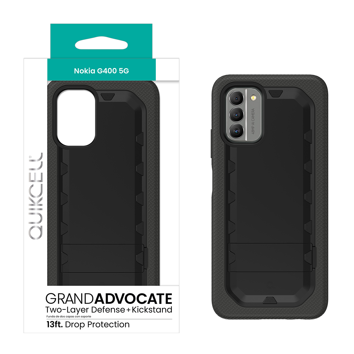 Picture of Quikcell Nokia G400 5G GRAND ADVOCATE Dual-layer Kickstand Case – Armor Black