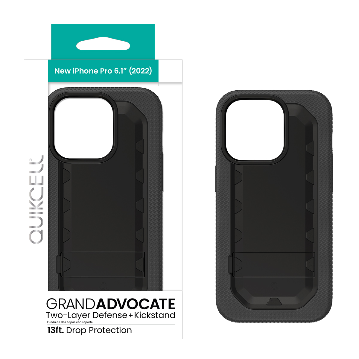 Picture of Quikcell Apple iPhone 14 Pro GRAND ADVOCATE Dual-layer Kickstand Case - Armor Black