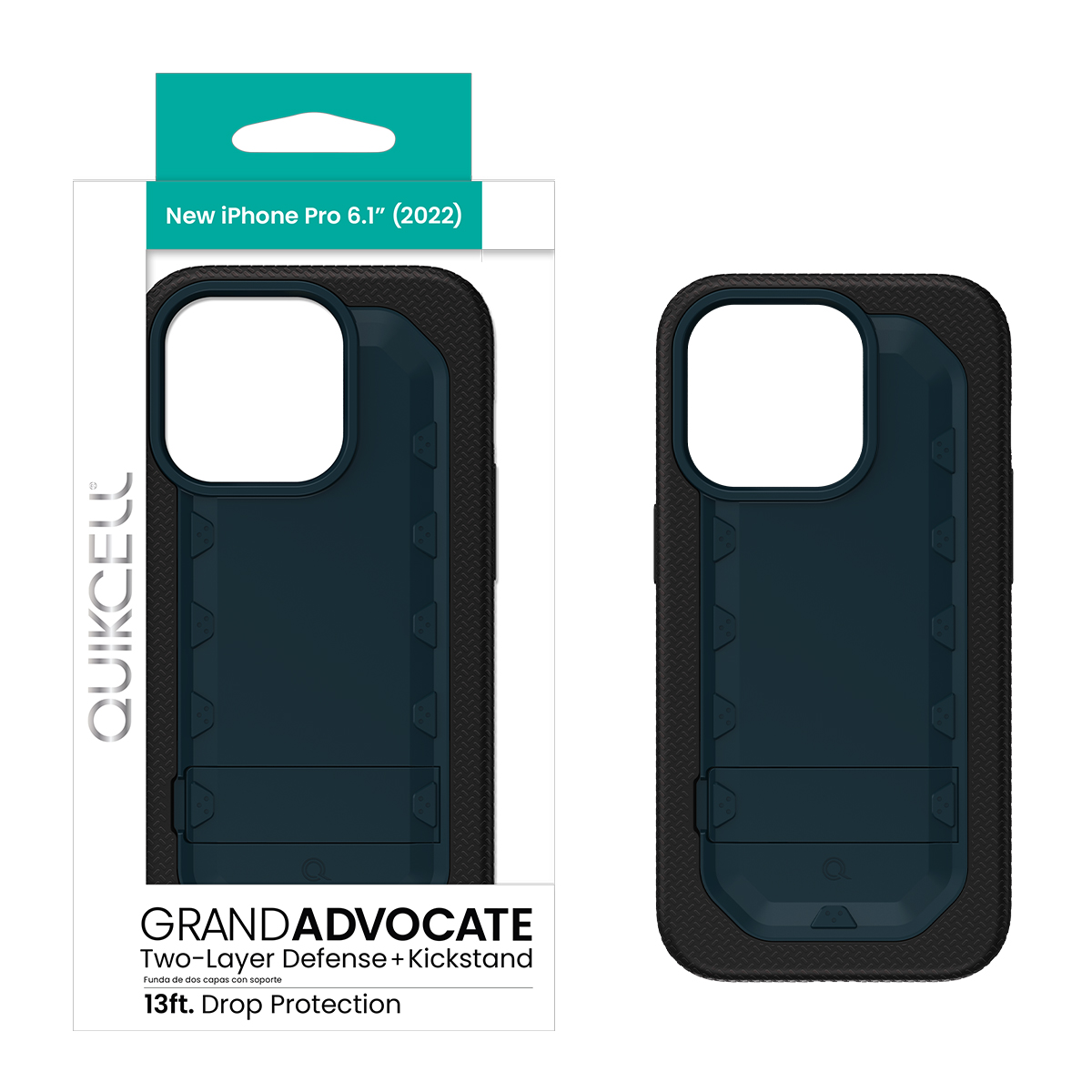 Picture of Quikcell Apple iPhone 14 Pro GRAND ADVOCATE Dual-layer Kickstand Case - Navy Blue