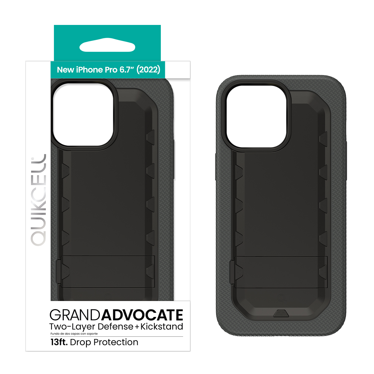 Picture of Quikcell Apple iPhone 14 Pro Max GRAND ADVOCATE Dual-layer Kickstand Case - Armor Black