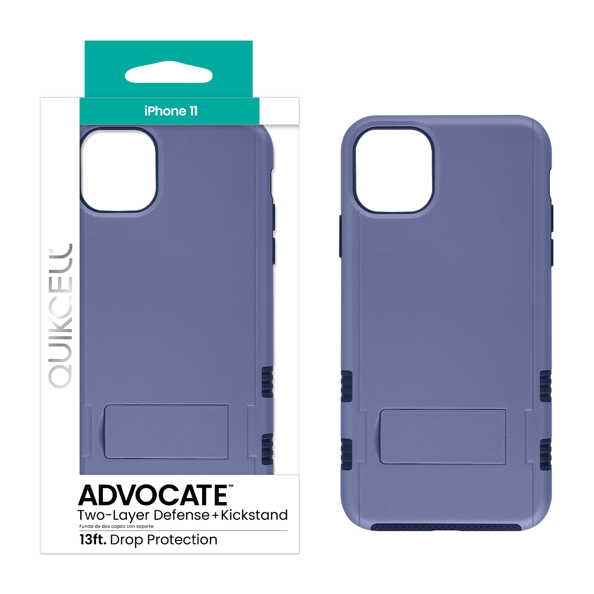 Picture of Quikcell  Apple iPhone 11 KICKBACK Dual-layer Kickstand Case - Light Blue/Dark Blue