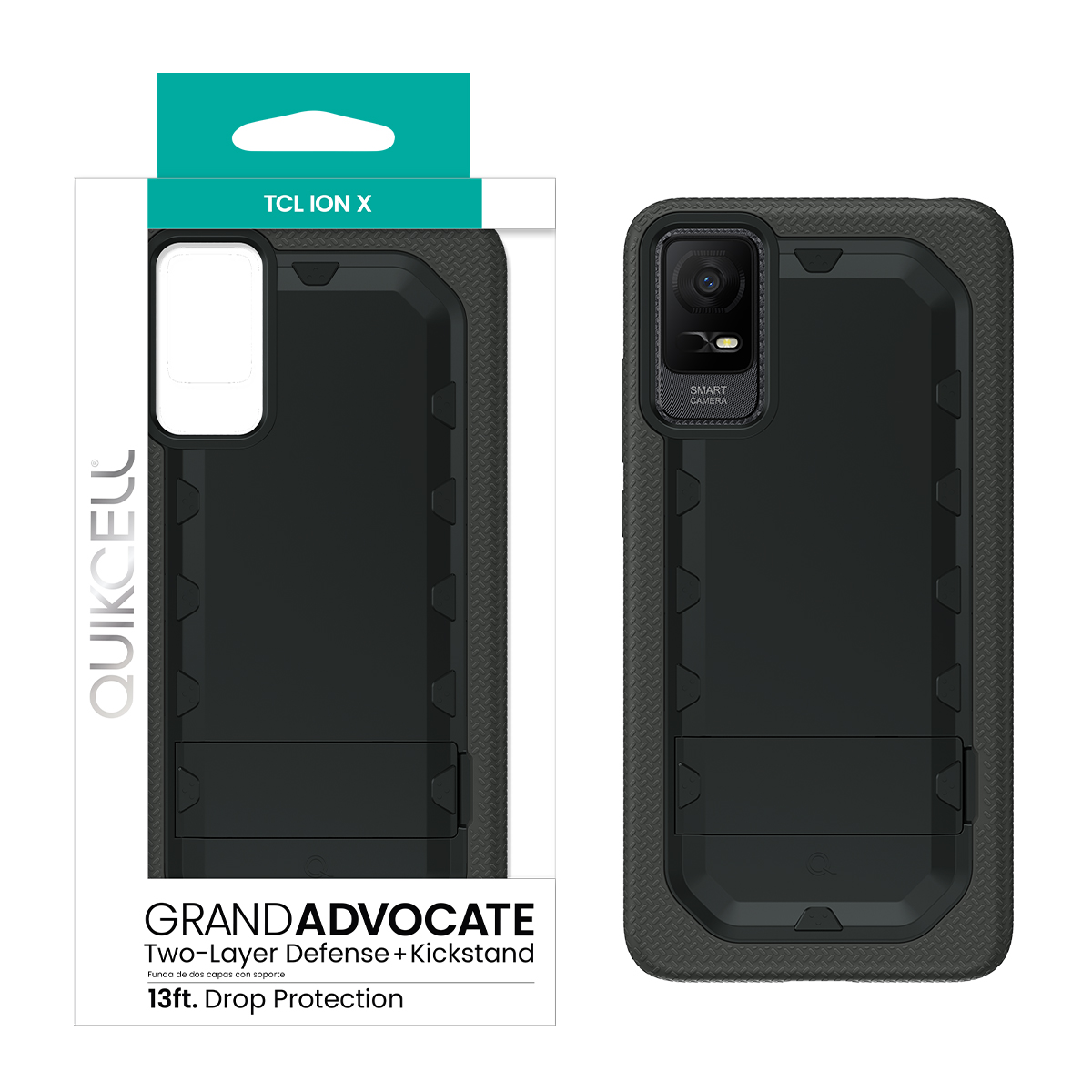 Picture of Quikcell TCL ION X GRAND ADVOCATE Dual-layer Kickstand Case – Armor Black