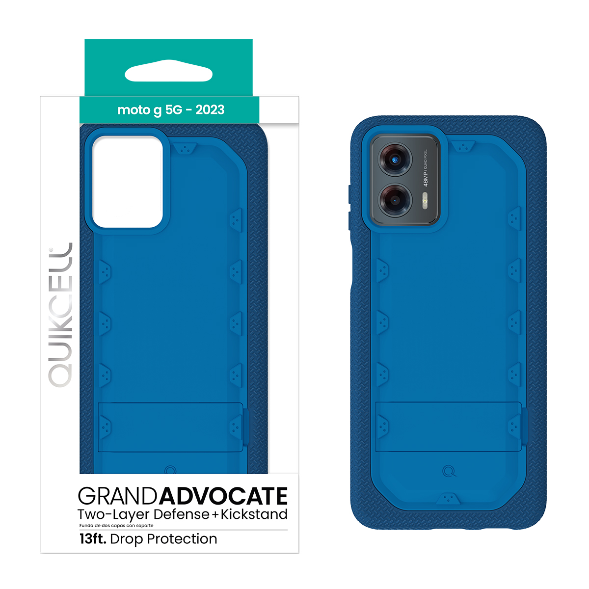 Picture of Quikcell moto g 5G (2023) GRAND ADVOCATE Dual-layer Kickstand Case - Sapphire Blue