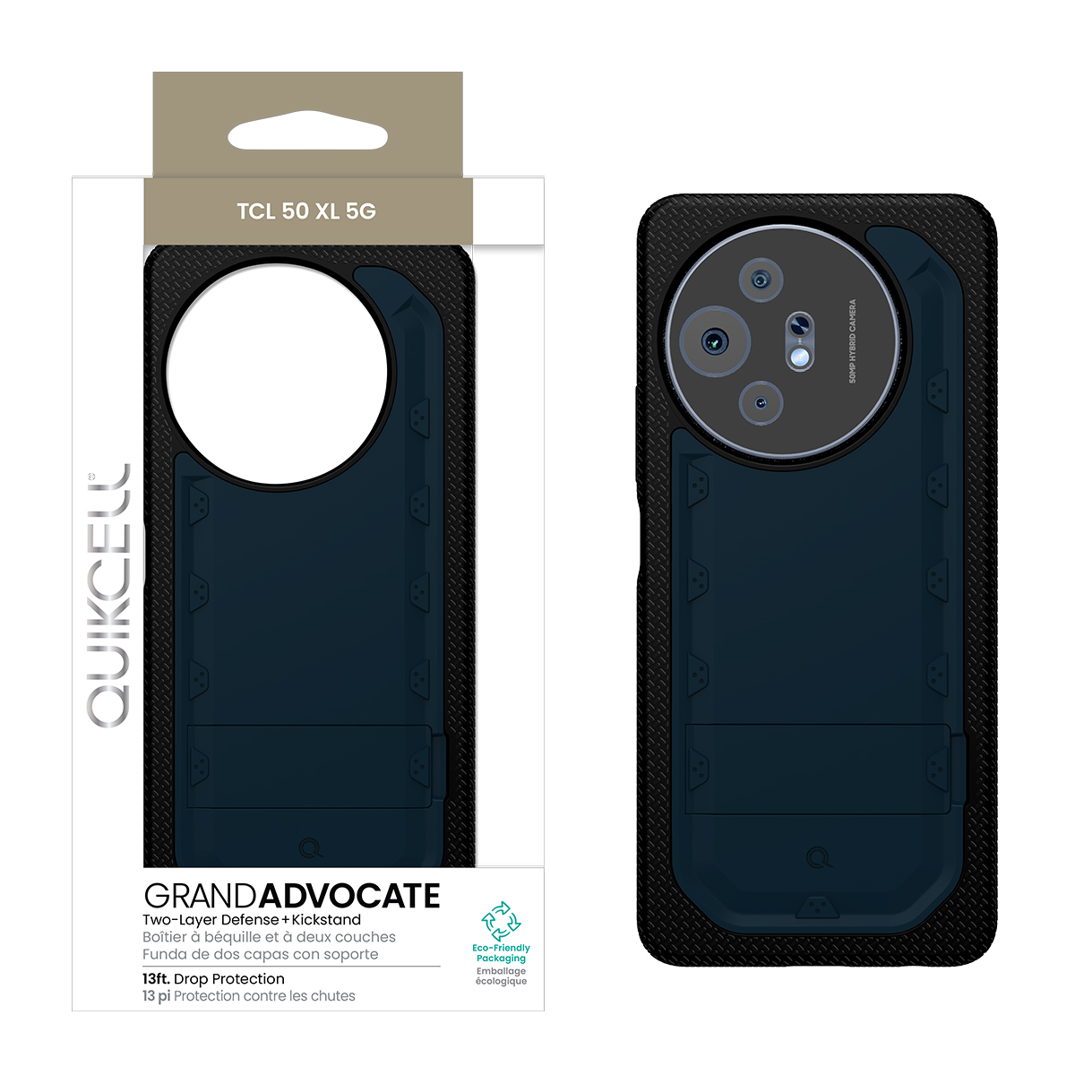 Picture of Quikcell TCL 50 XL 5G Grand ADVOCATE Dual-Layer Kickstand Case – Navy Blue